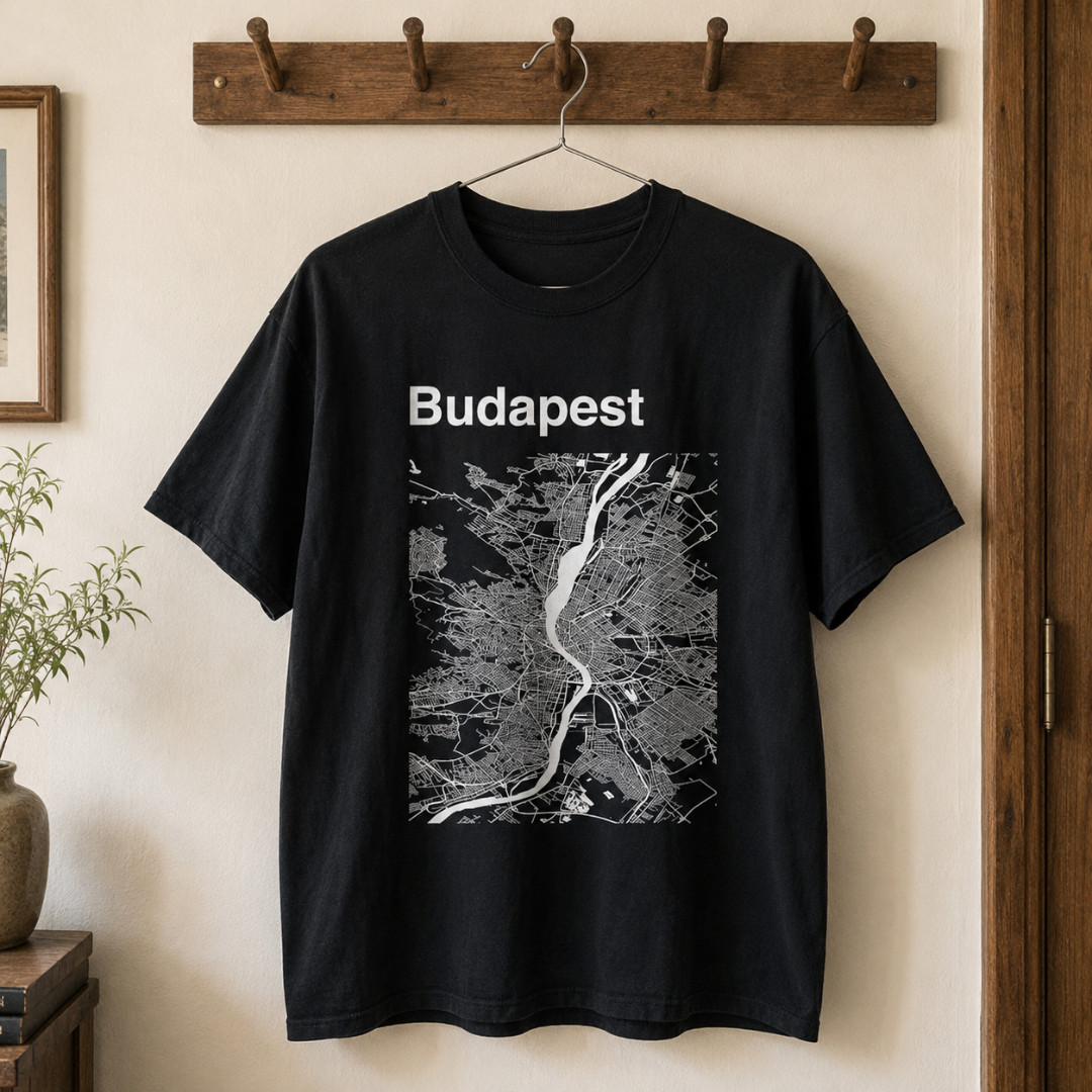 Budapest Hungary Classic City Map Graphic T-Shirt