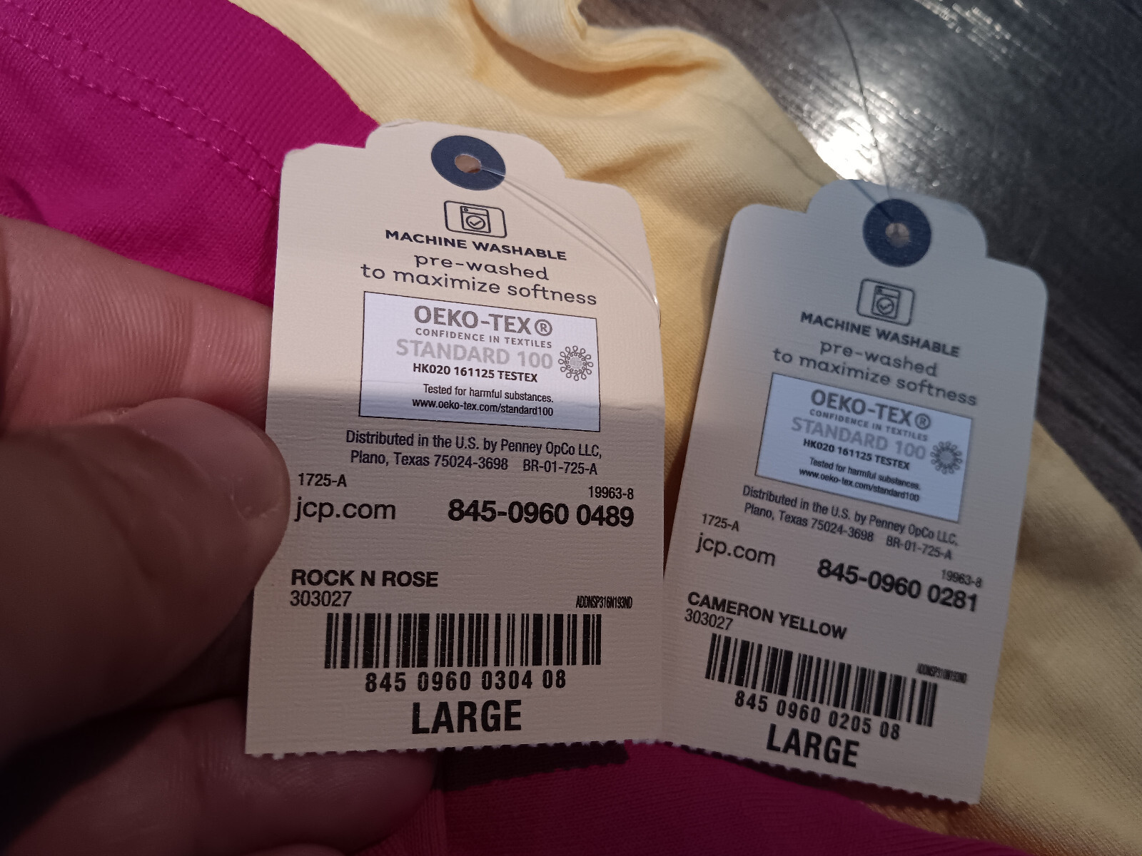 St John essential women L-size pink & yellow lot of 3 short sleeve t shirts NWT