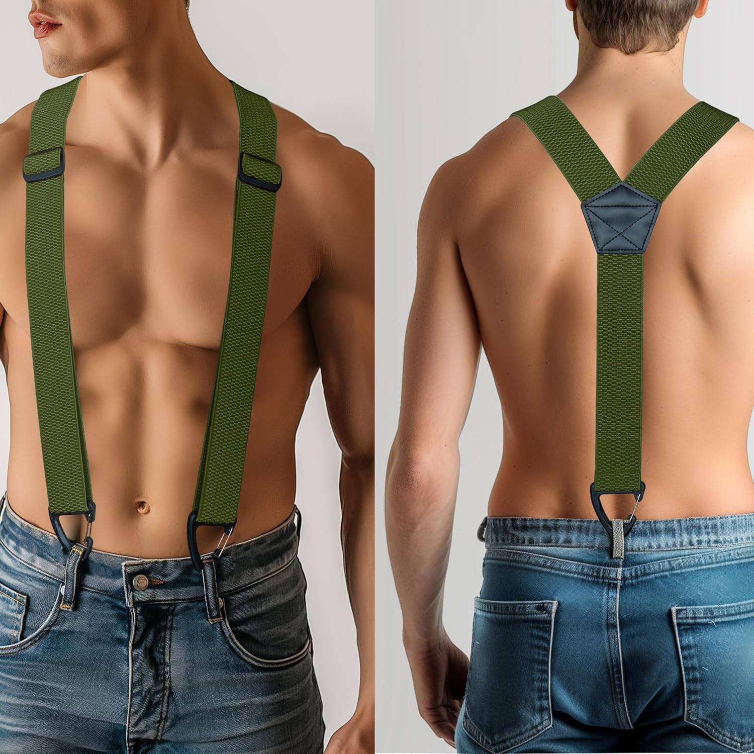 JEMYGINS Hidden Suspenders for Men under Clothes with 3 Snap Loop (1.48″ Wide)