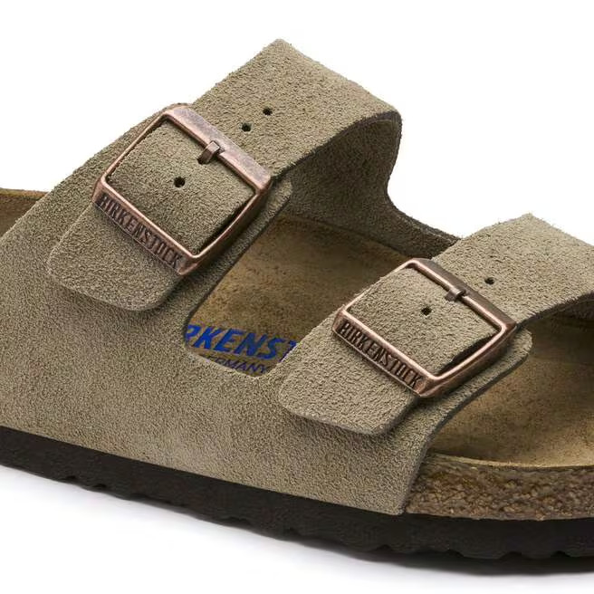 Birkenstock Arizona Soft Footbed Suede Leather Sandals-Select Size-Taupe