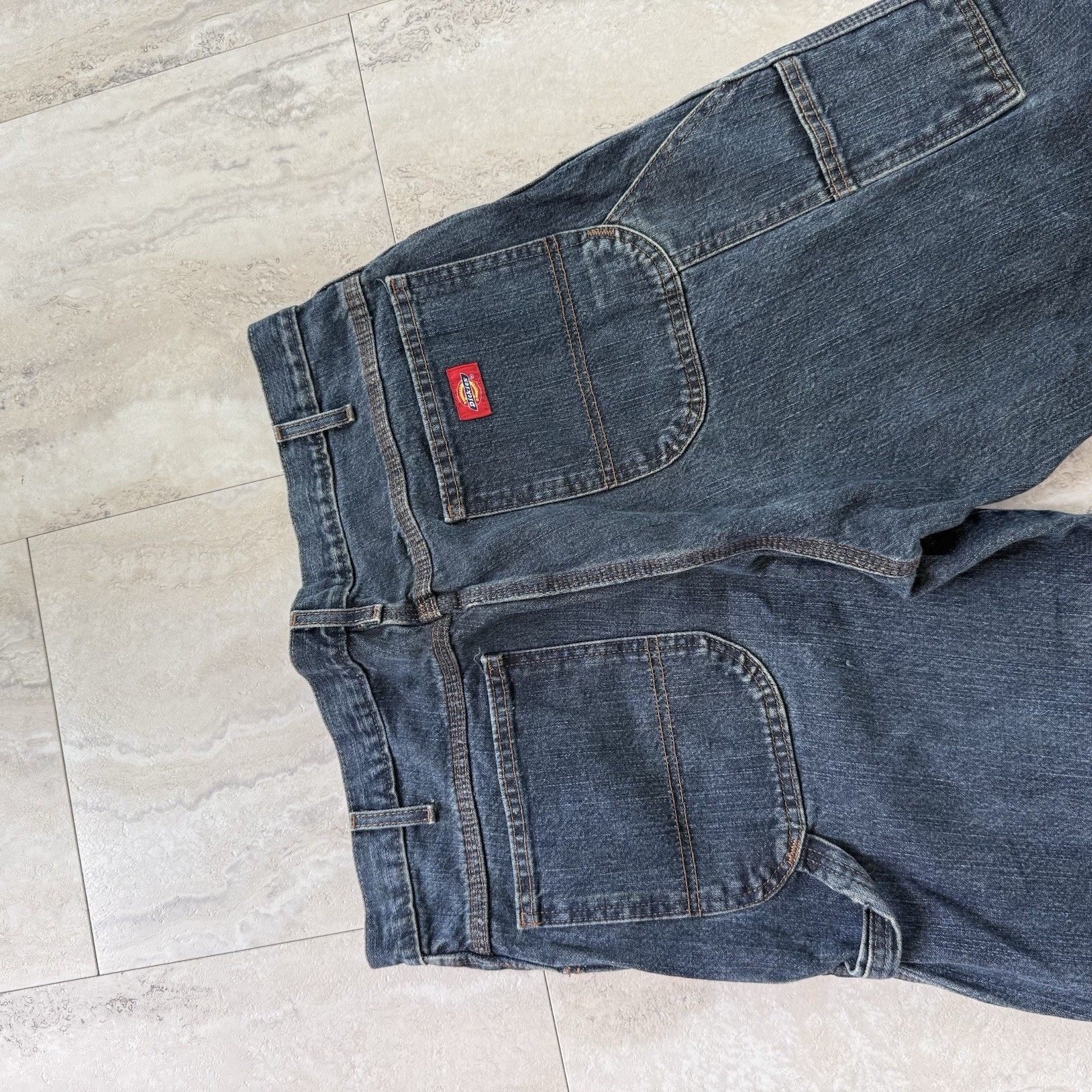Dickies Red Tab Baggy Men’s Dark Wash Denim Carpenter Jeans Relaxed Fit Pockets