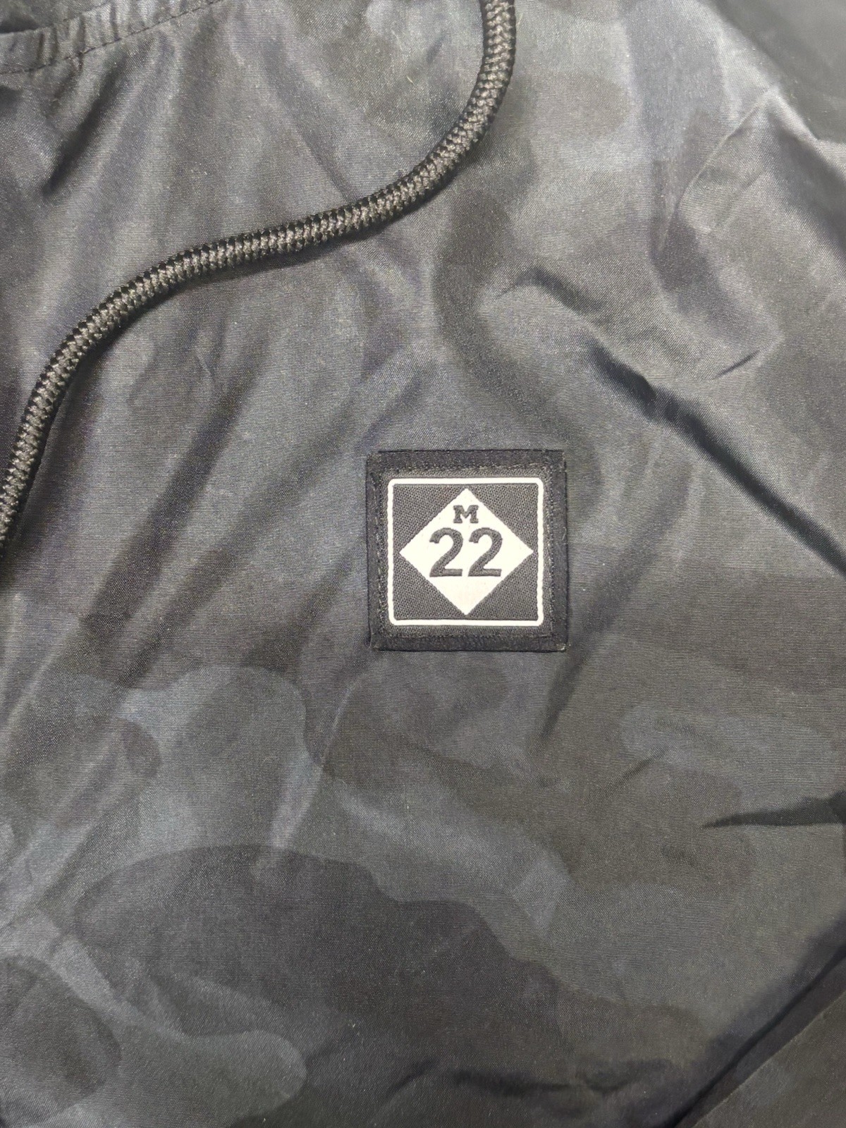 M22 Men’s Hooded Half Zip Anorak Jacket Black Gray Camo Outdoor XL
