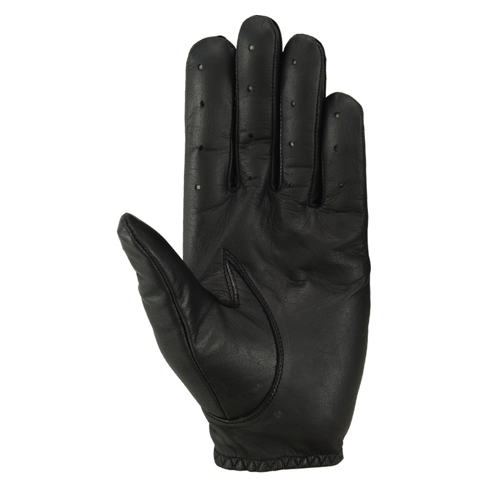 Driving Gloves Car Motorcycle Bikers Genuine Leather Police Drivers Glove Black