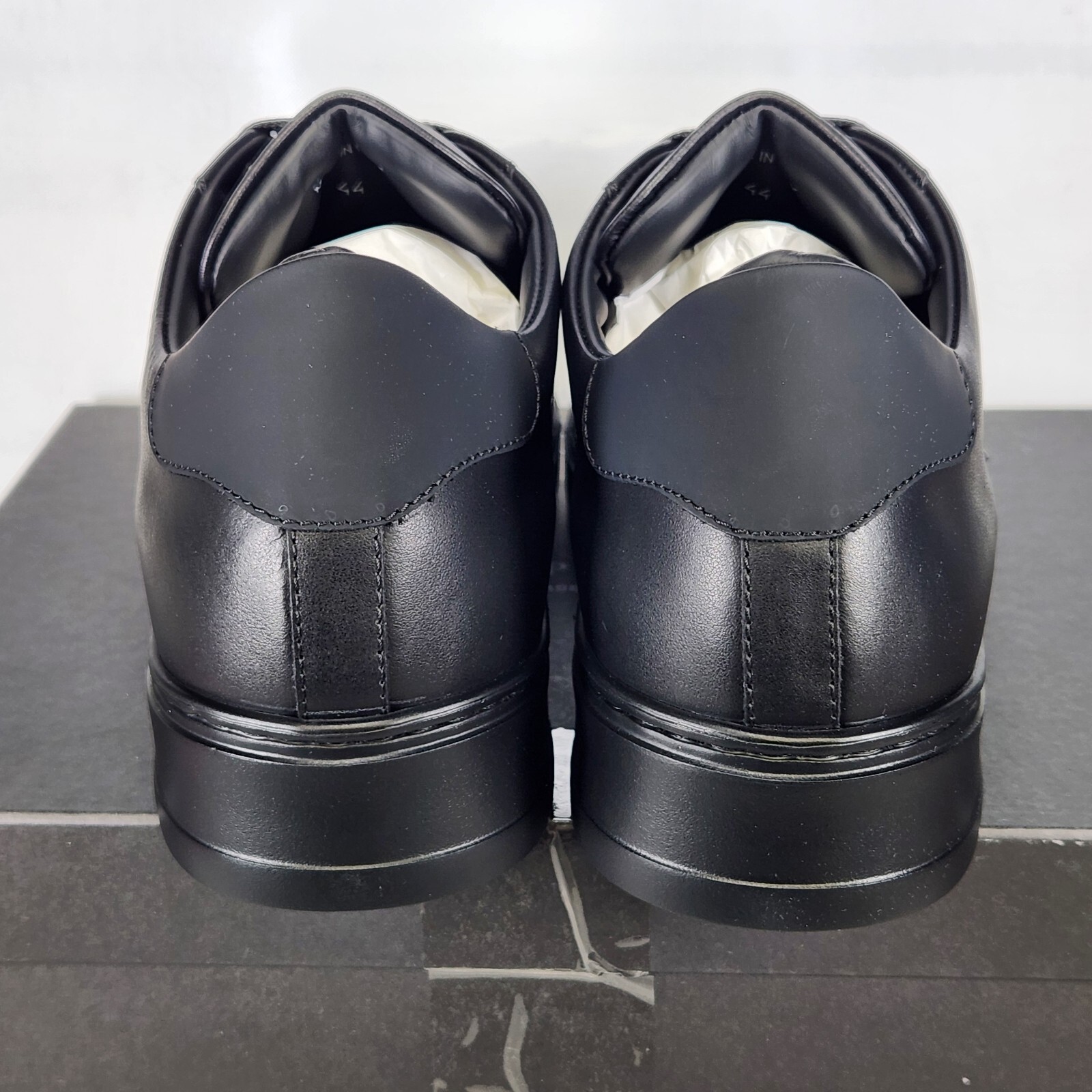 Size 10.5 (EU 45) – Philipp Plein Nappa Leather Lo-Top Sneakers Hexagon – Black
