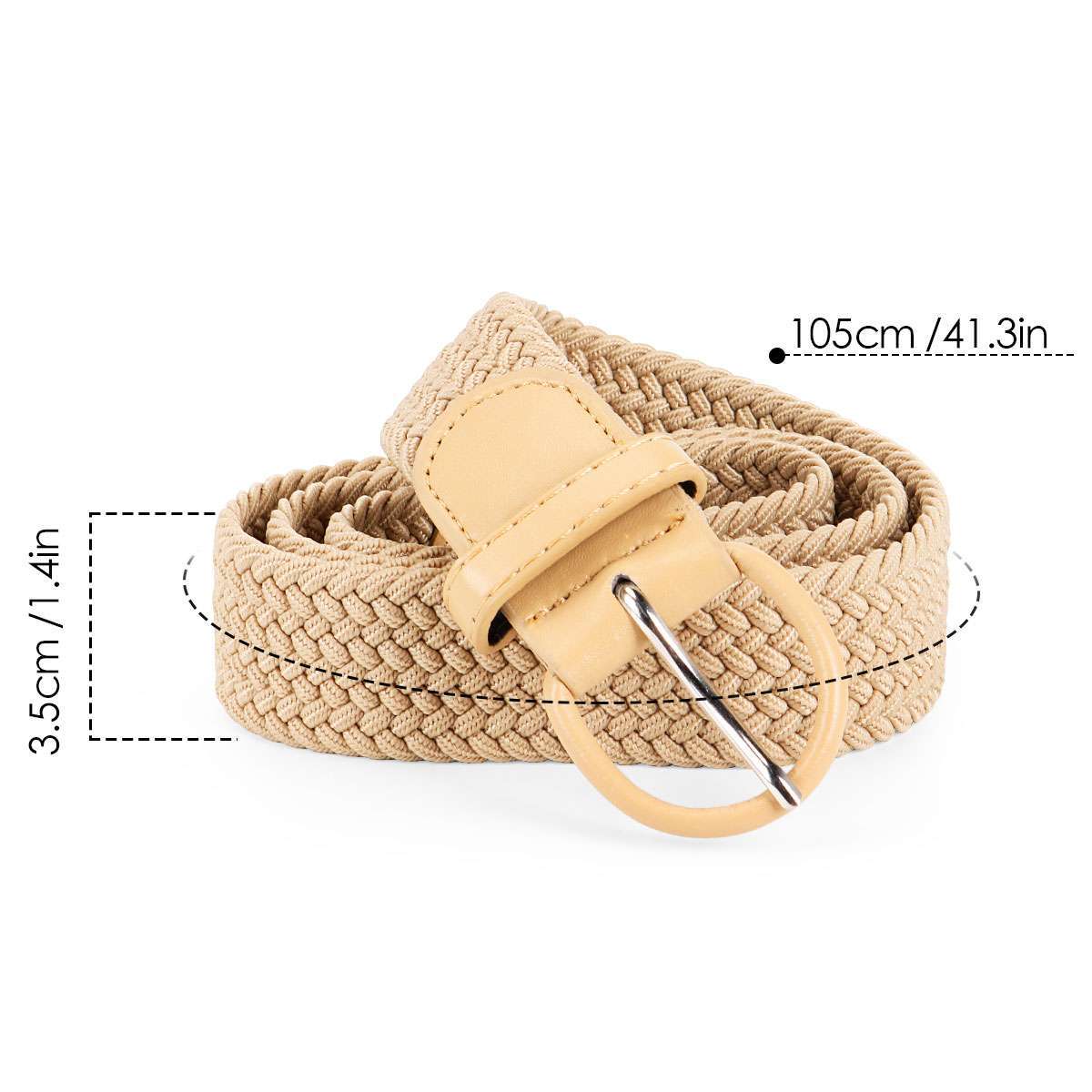 Woman Men Unisex Elastic Fabric Braided Belt Enduring Stretch Woven Belt Us