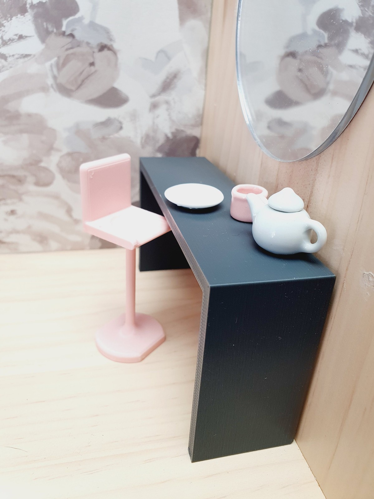 Dolls House Modern Bar Stool, Choice of Colours 1:12th Scale, Miniature Bar