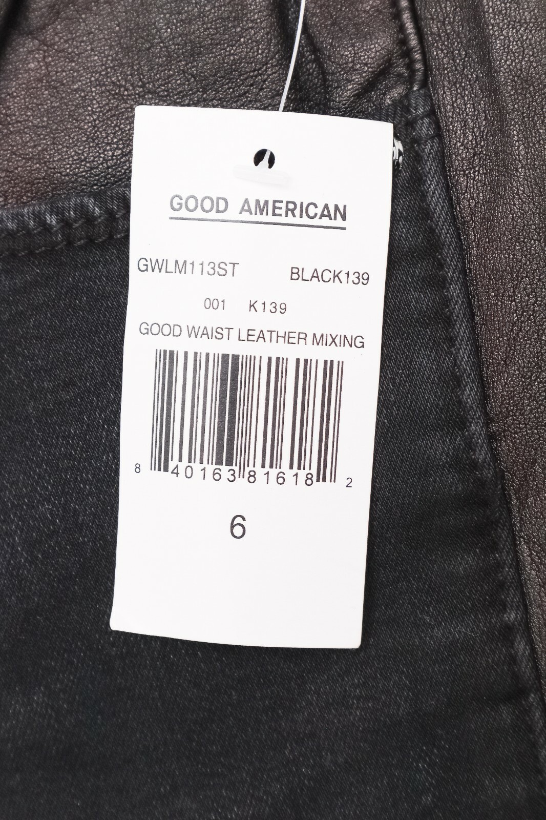GOOD AMERICAN Good Waist Leather Mixing GWLM113ST Size 6 (28″ Waist) 29″ Inseam