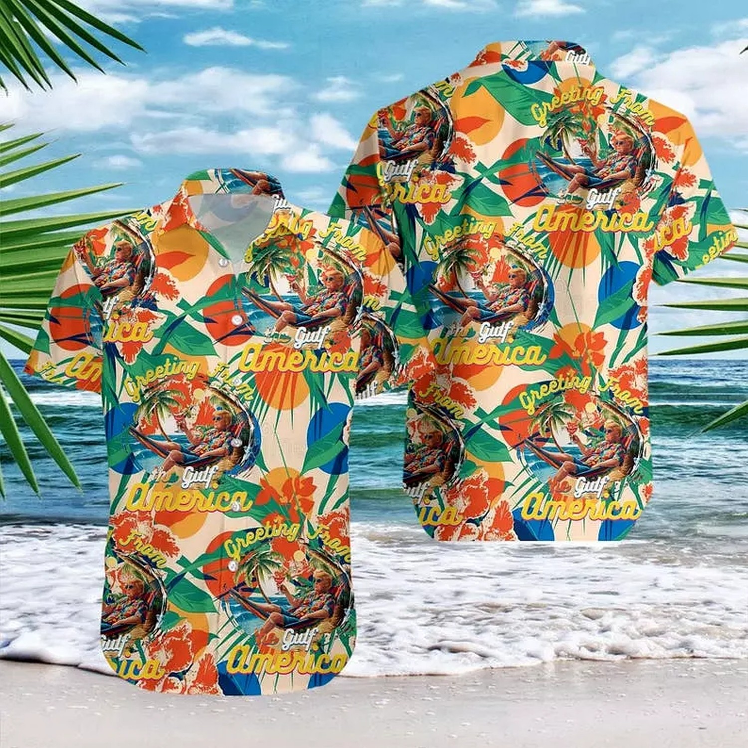 Gulf of America Funny Trump Hawaiian Shirt Men Women Gulf of America Trump Flora
