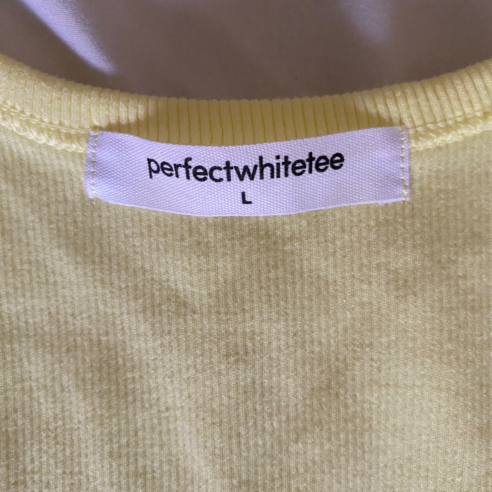 PerfectWhiteTee Sleeveless tank Women’s Size L Yellow The Blondie Scoop Neckline