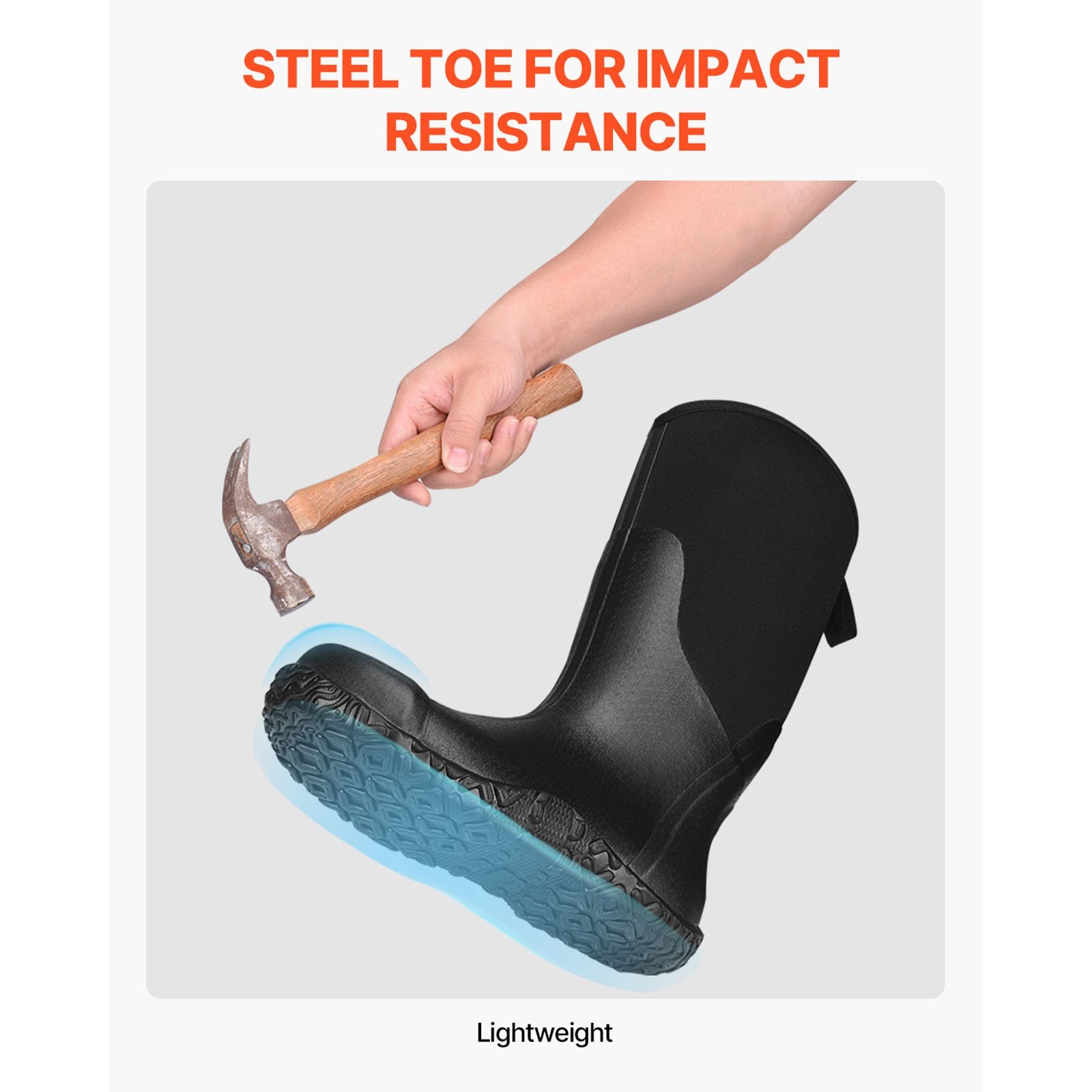 Steel-Toe Rubber Work Boots, Waterproof, Insulated, Slip-Resistant Outdoor