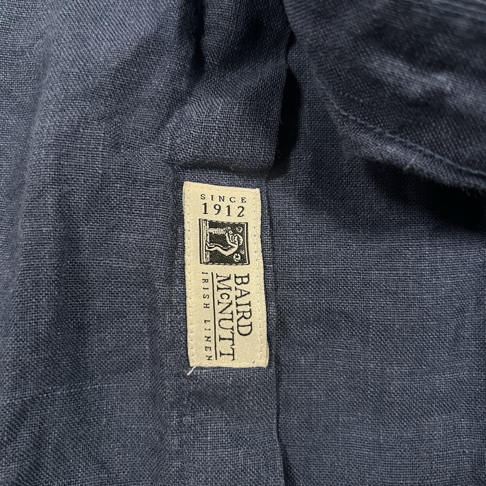 J.Crew Baird McNutt Irish Button 100% Linen Shirt Size XL Long Sleeve Navy