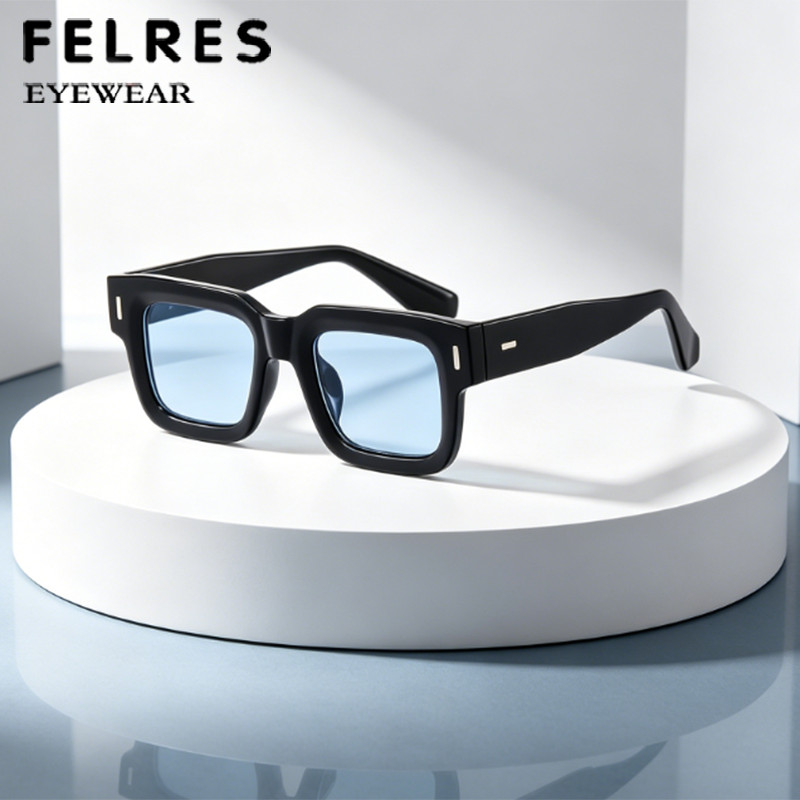 Men Square Tinted Reading Glasses Women Thick Frame Presbyopic Sunglasses +6.0