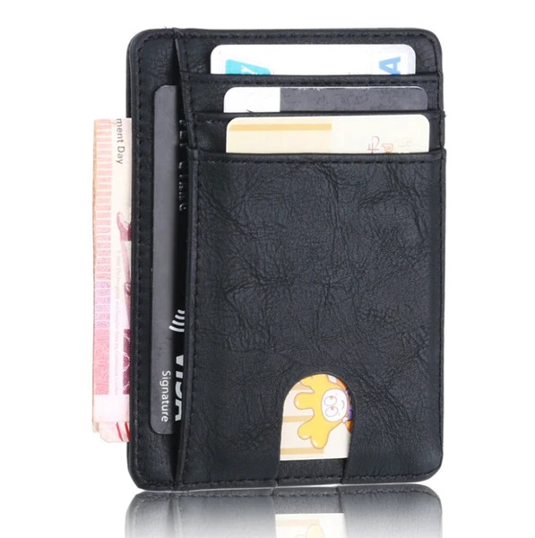 Mens Genuine Leather Wallet Slim Credit Card Holder RFID Blocking