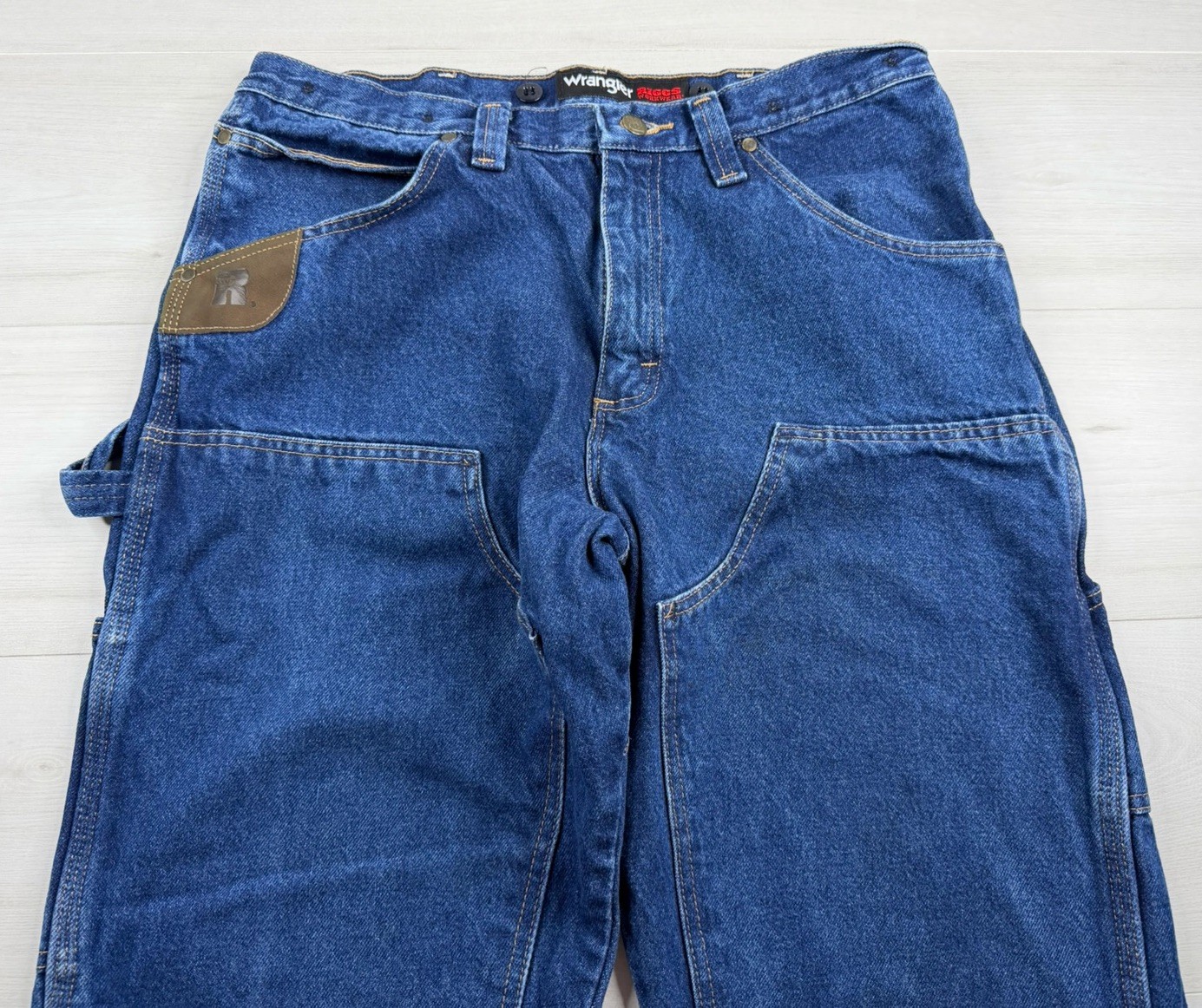 Wrangler Riggs Workwear Jeans Denim Carpenter Double Knee Hammer Loop Mens 32×32