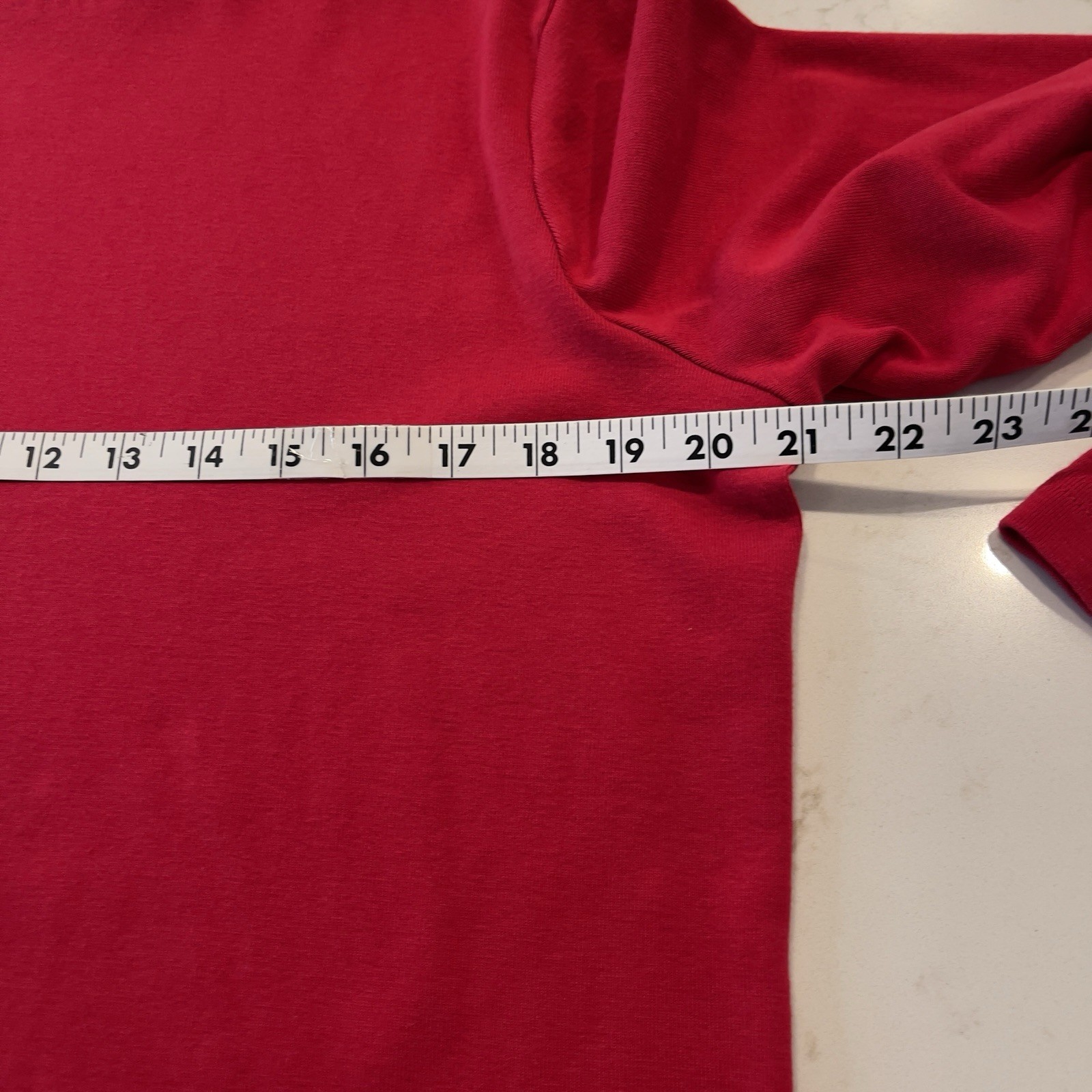 Kim Rogers Large Mock Turtleneck Knit Top Long Sleeve Red Classic Holiday