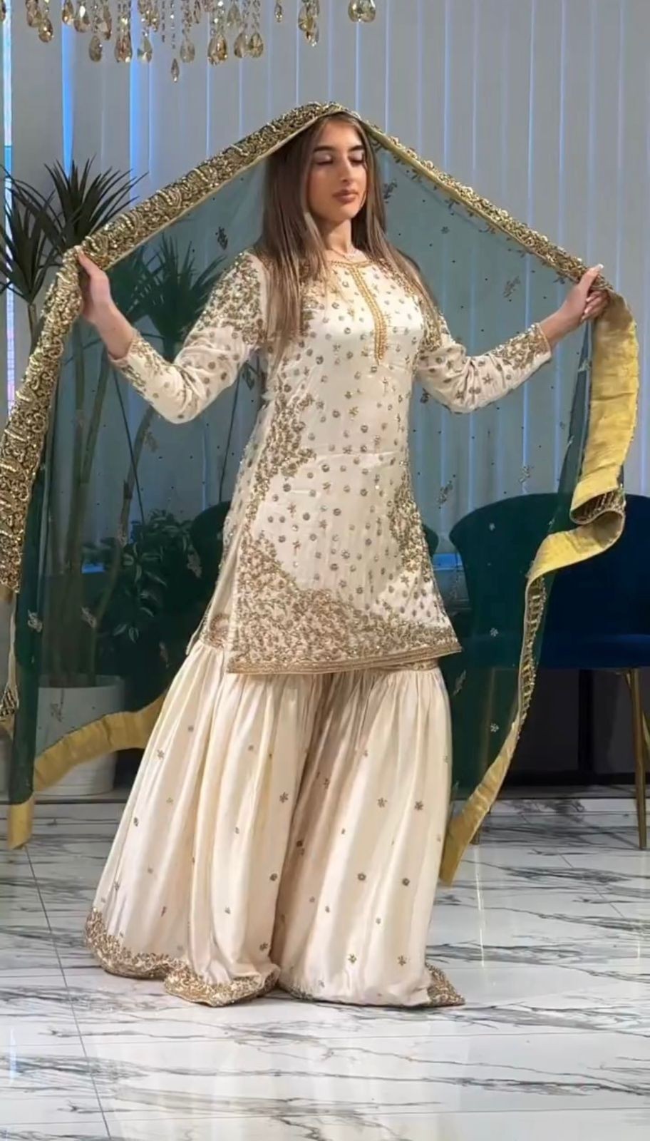 Party Wedding Wear Top Gharara Suit Designer Bollywood Pakistani Salwar Kameez