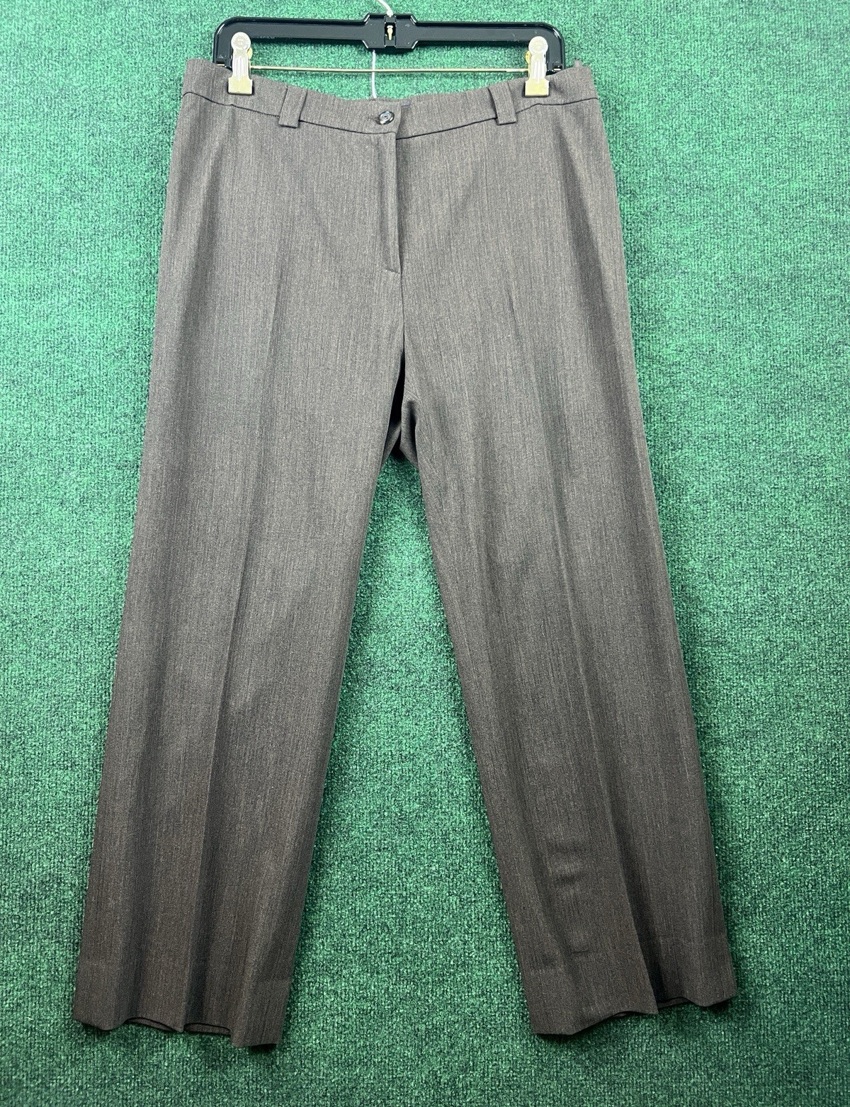 Piazza Sempione Women’s Brown Wool Twill Dress Pants Straight Flat Front 46