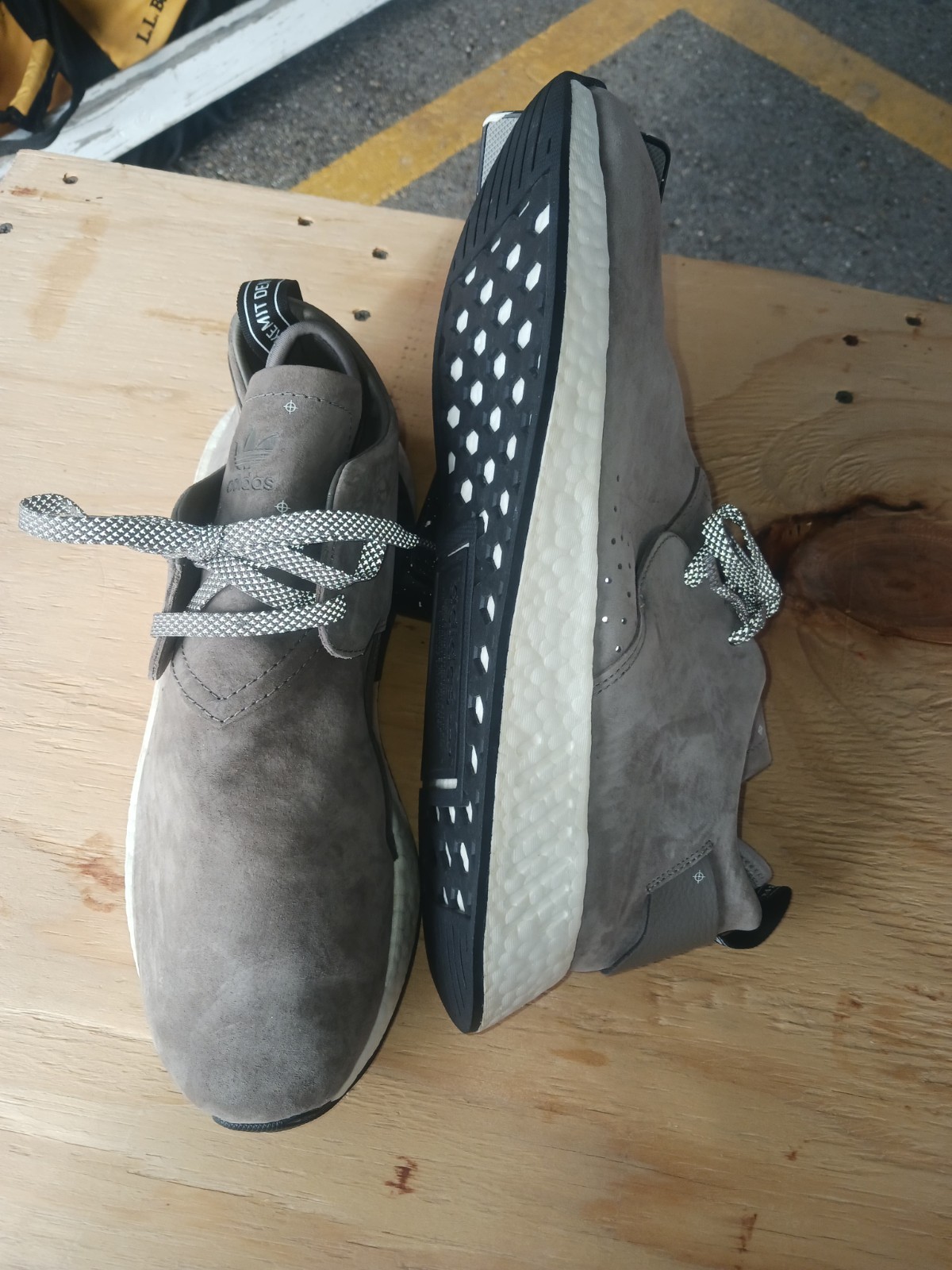 adidas Men’s Lace-Up Low Top Athletic Sneakers Gray Suede Boost Rubber Sole