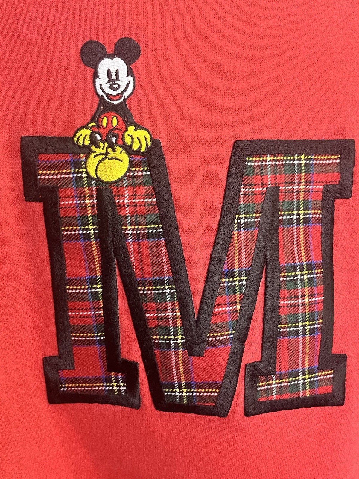 Vintage 90s Mickey & Co J G Hook Disney Sweatshirt 2X Red Plaid Tartan M USA