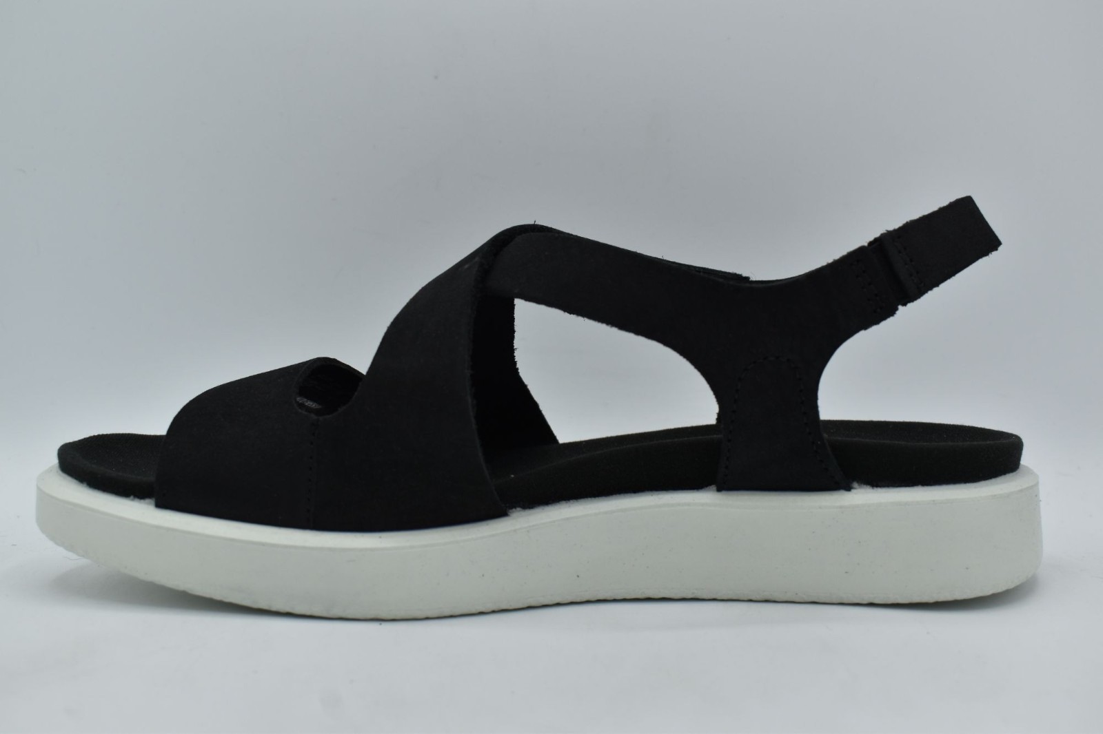 ECCO Womens EU 40 US 9-9.5 Flowt Black Leather Strappy Crosstrap Sandals Shoes