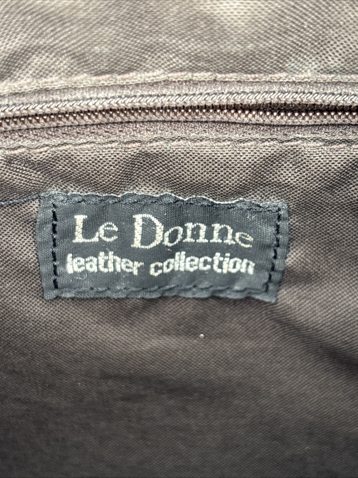 Vintage Le Donne Simple Brown Leather Flap Crossbody Purse/Bag 12”x9.5”