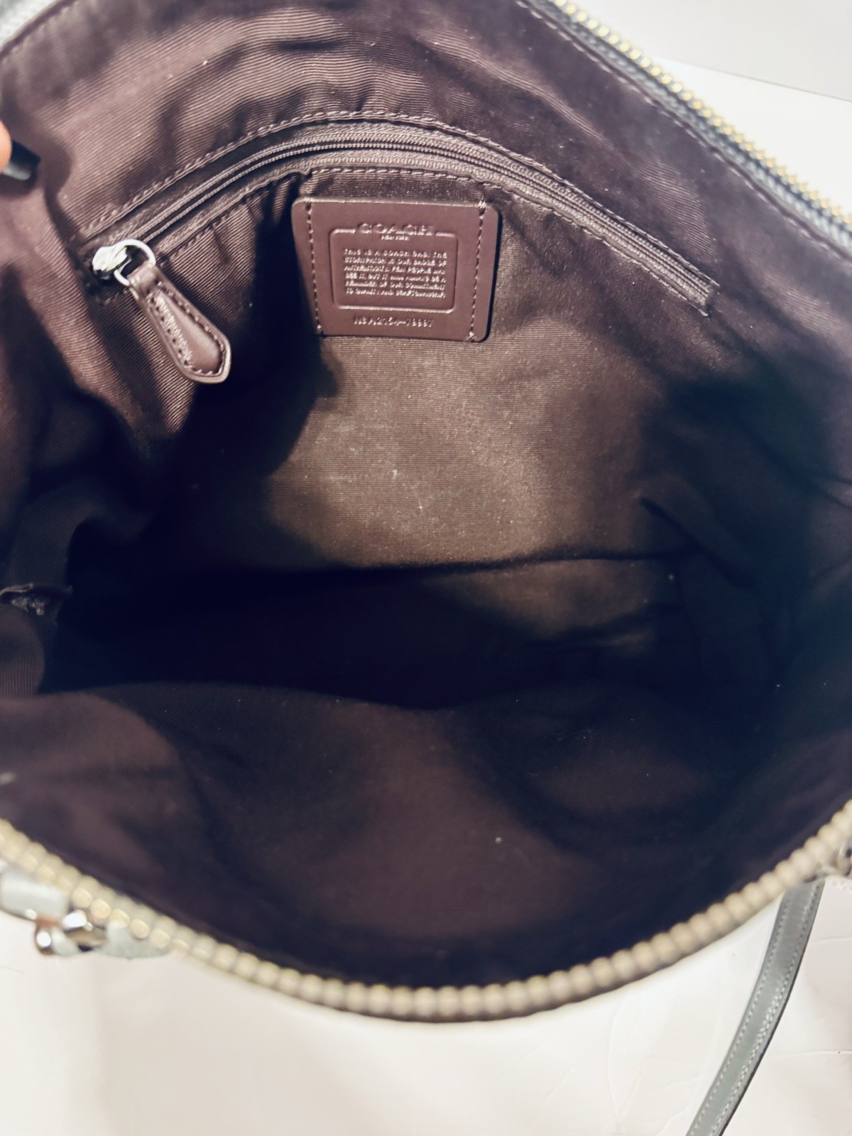 Coach Prairie Handbag Gray Satchel W/22 Inch Strap Pebbled Leather Bag