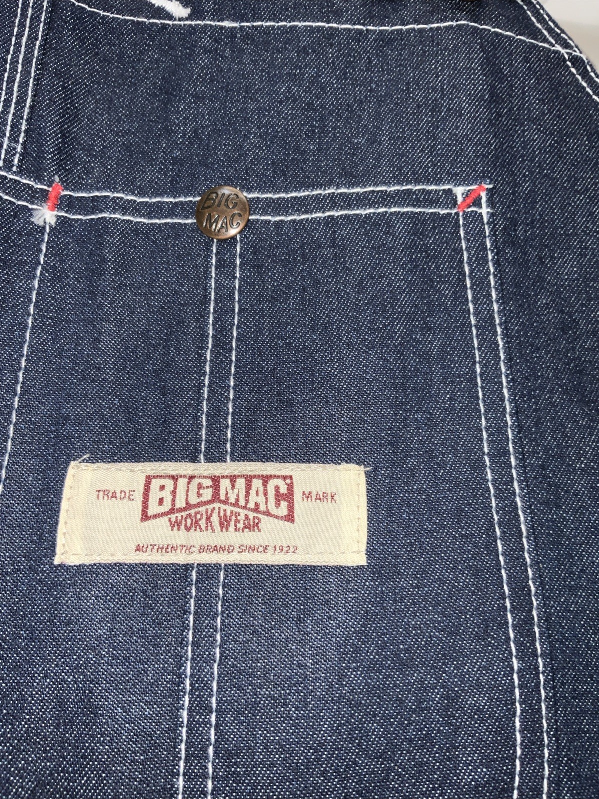 Mens Big Mac NWOT Denim Jeans Carpenters Bib Overalls Size 56X28. 000055