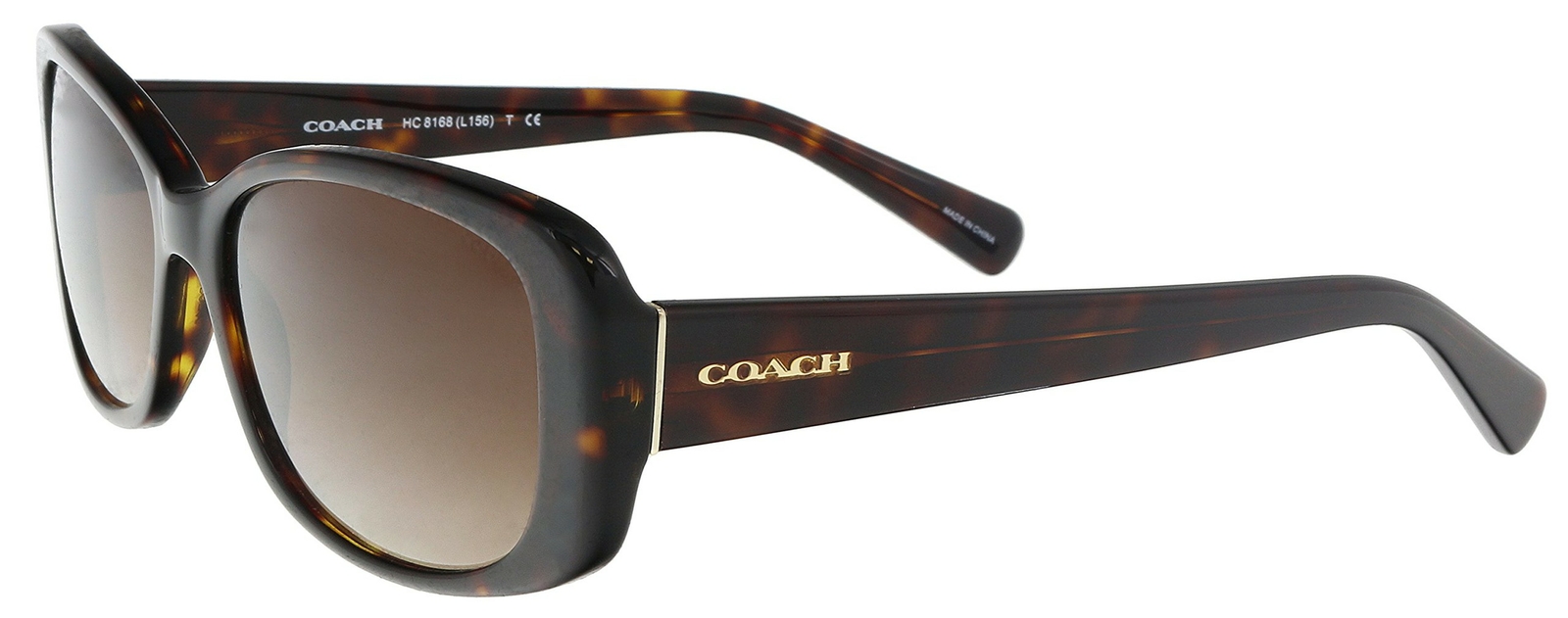 Coach Women’s HC8168 Sunglasses Dark Tortoise/Brown Gradient 56mm