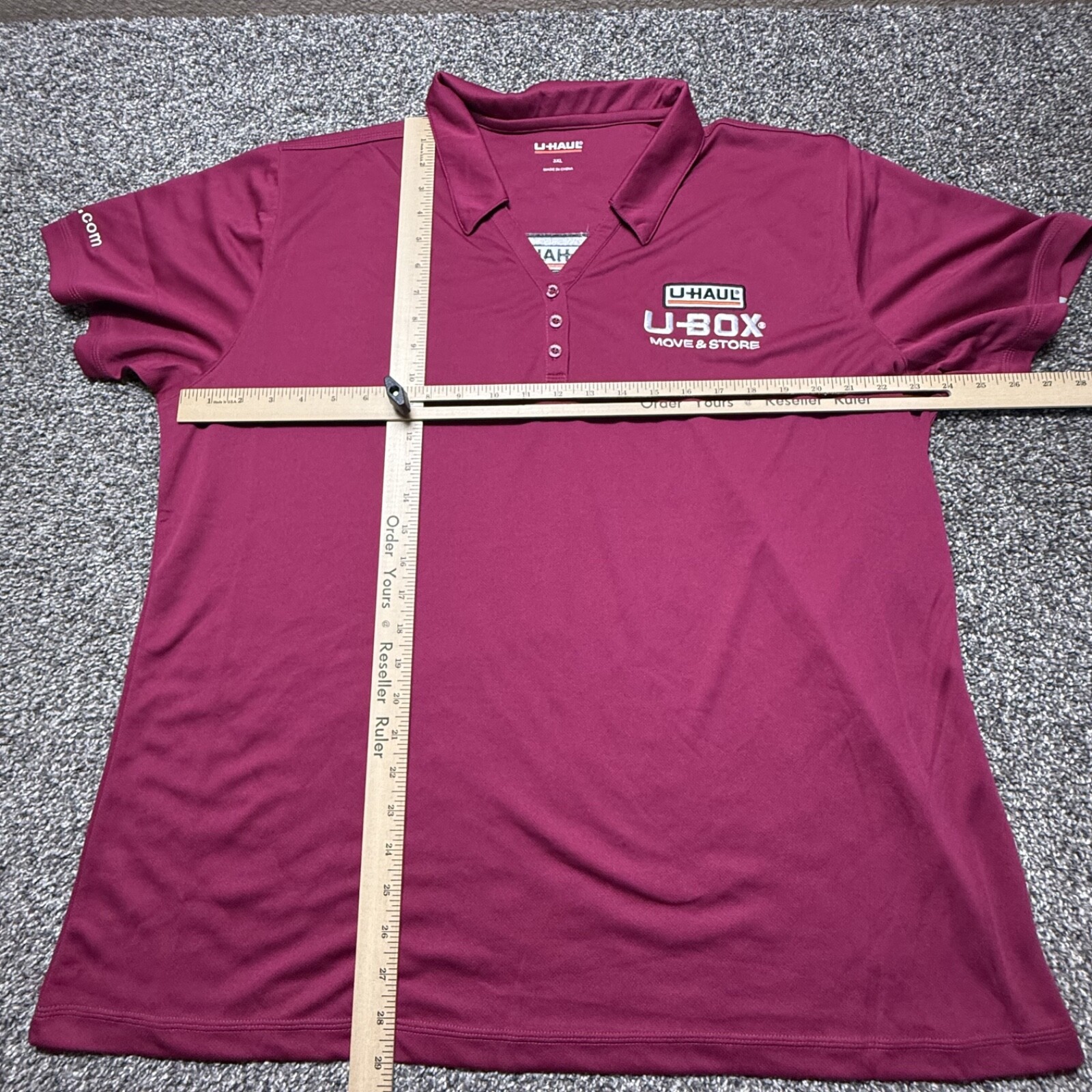 U-Haul Employee Shirt 3XL Womens Red U-Box Move & Store Y-Placket Polo Uniform