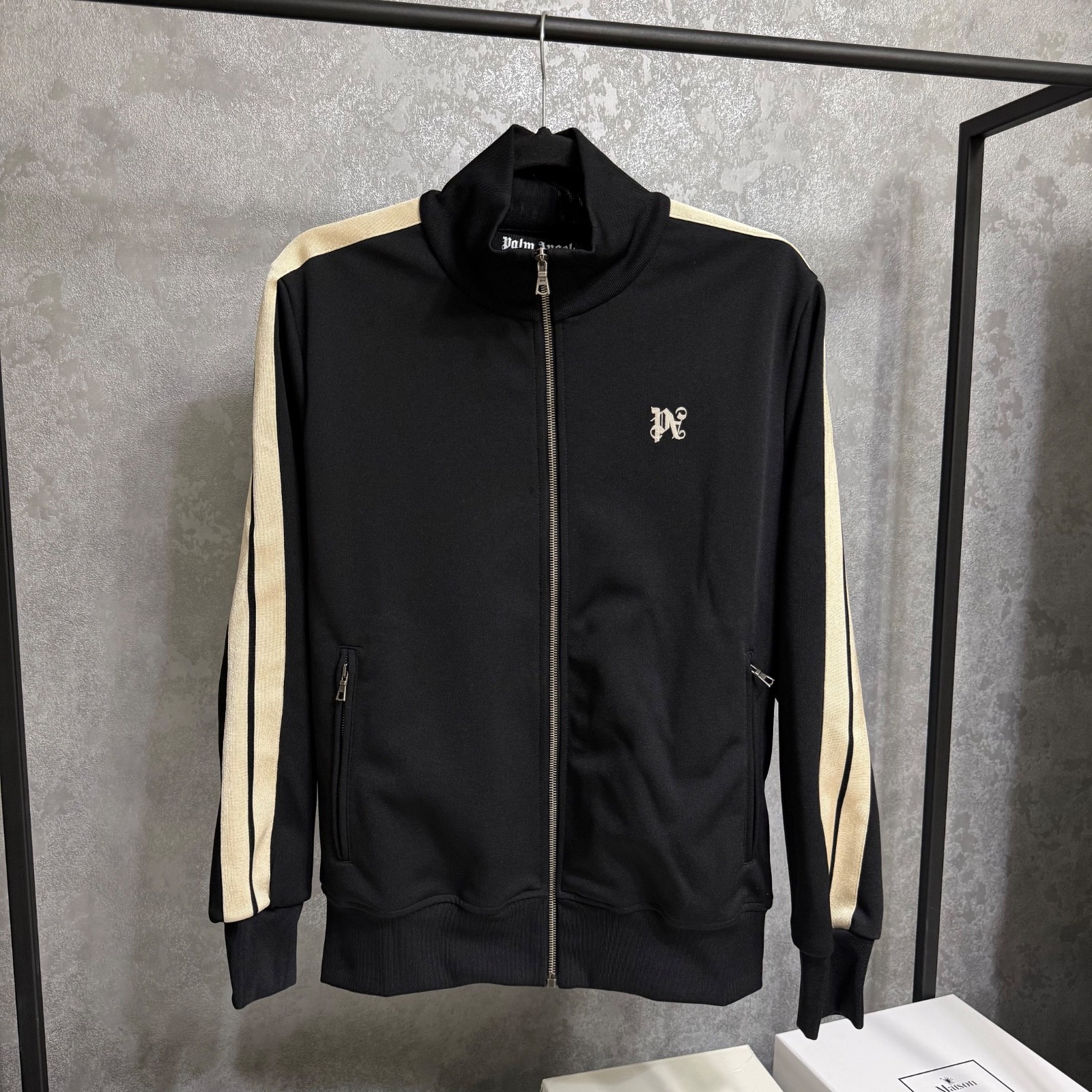 Size M – Palm Angels New PA Logo Track Zip Hoodie Brand New With Tags!