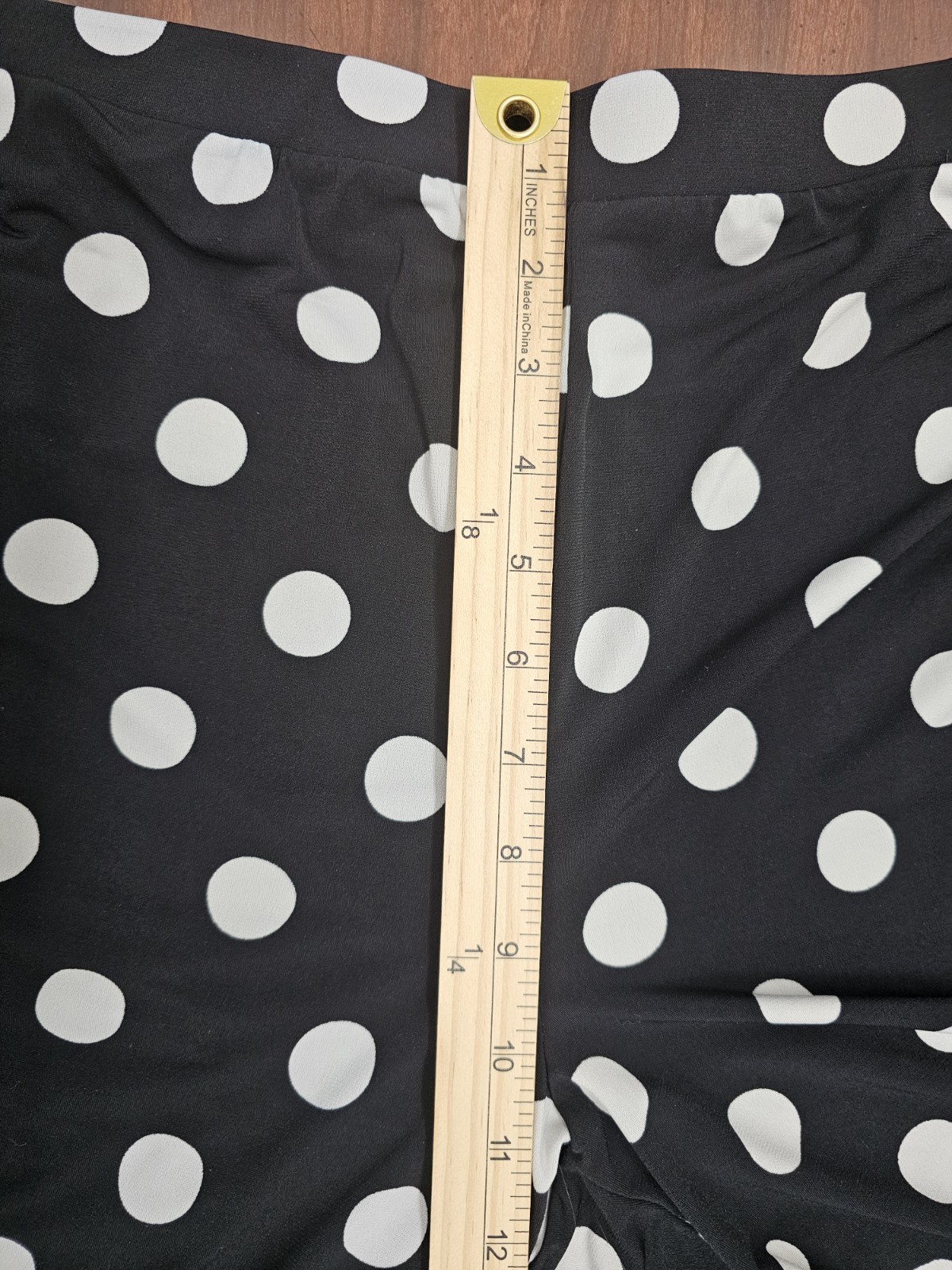 Cato Womens 14/16W Black White Polka Dot Wide Leg Pants Pull On Strecth Palazzo