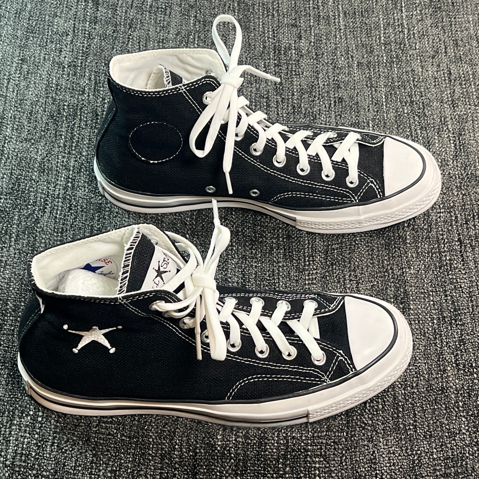 Stussy x Converse Chuck 70 High Black Hemp A01765C Men’s 9 Women’s 11 NWOB