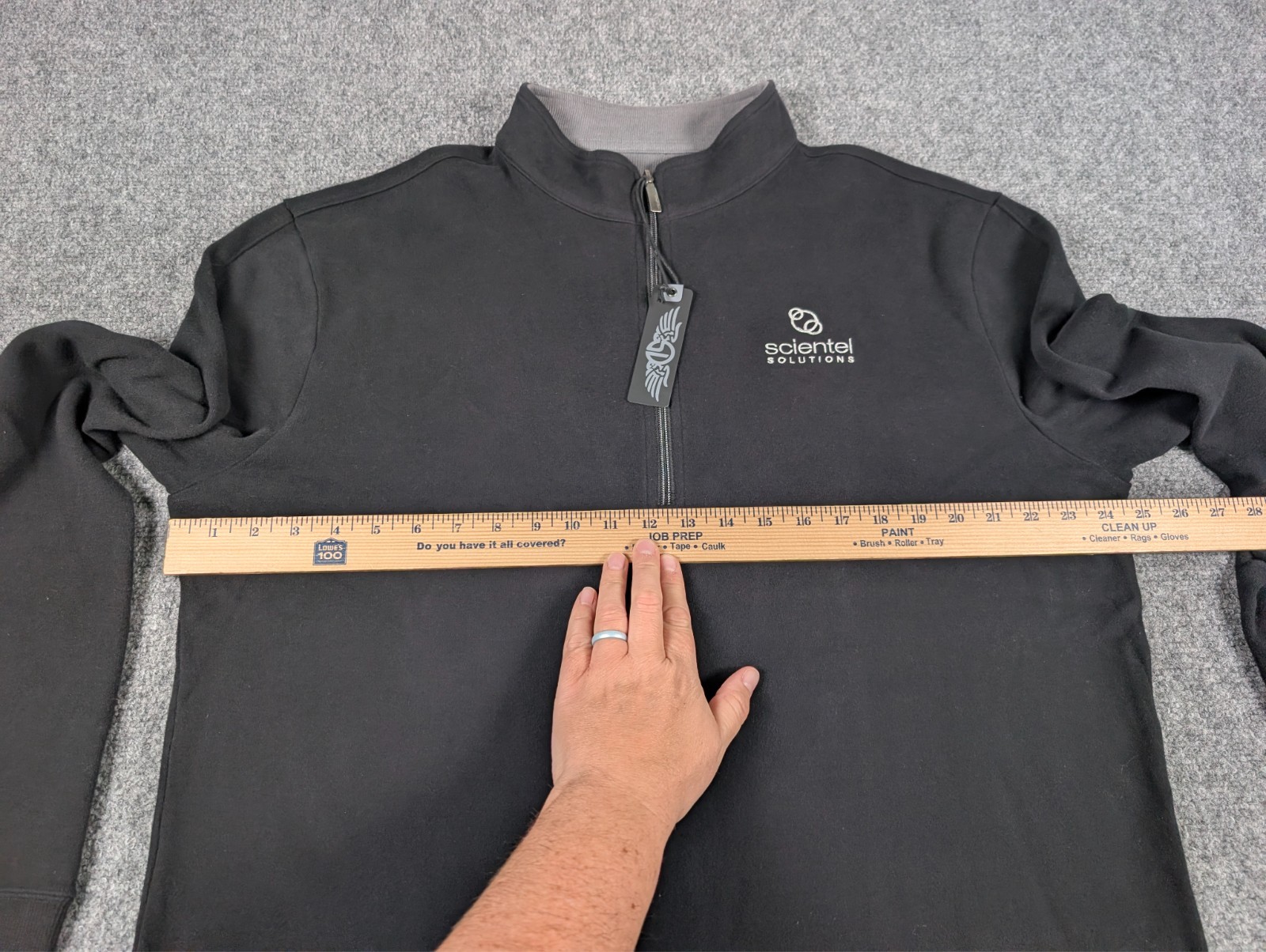 Straight Down Burnside Half Zip Sweater Mens 2XL Black Golf w/Logo NWT