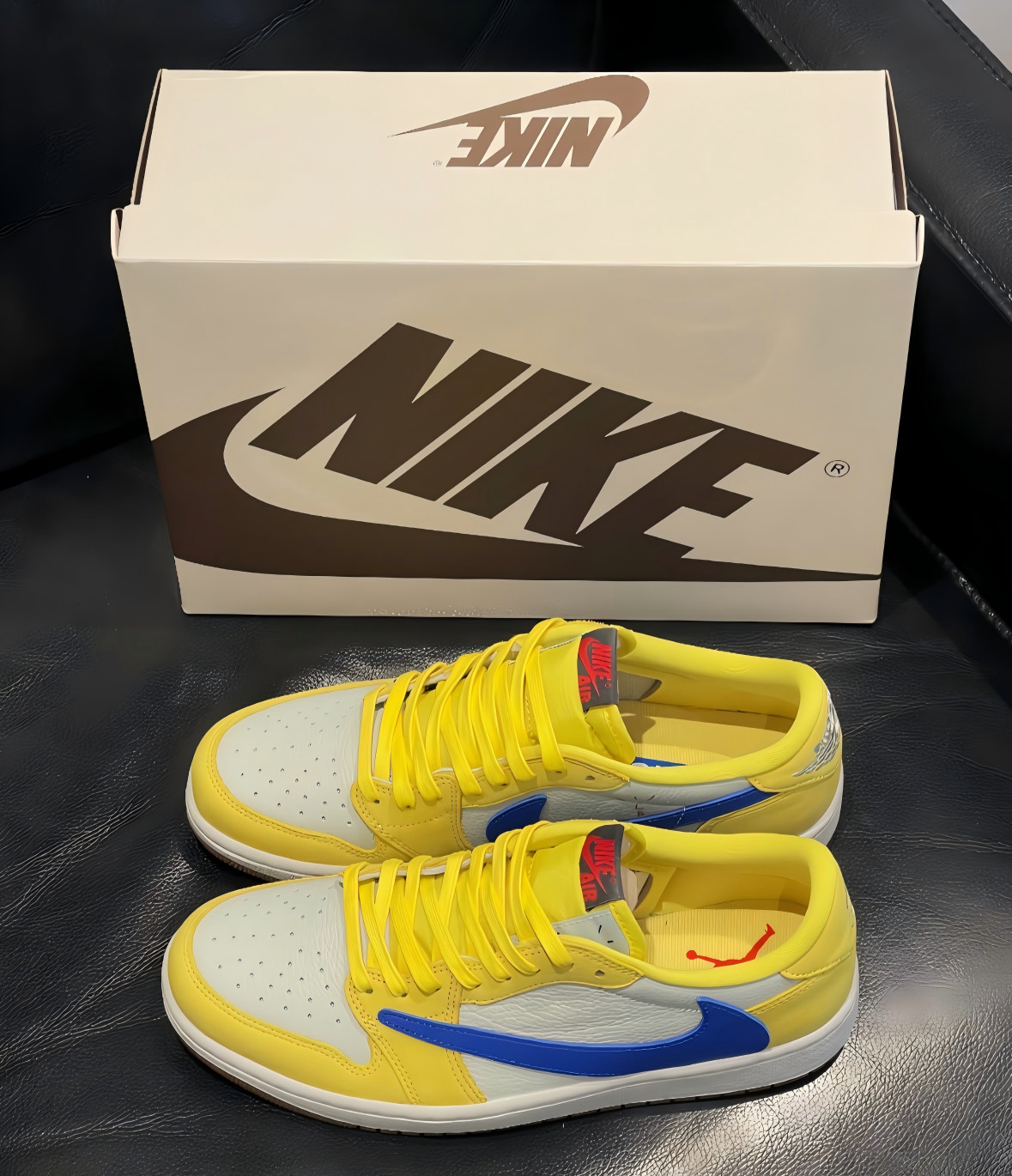Men’s Travis Scott x Jordan 1 Low OG “Canary Yellow” Sneakers US Size 7-12