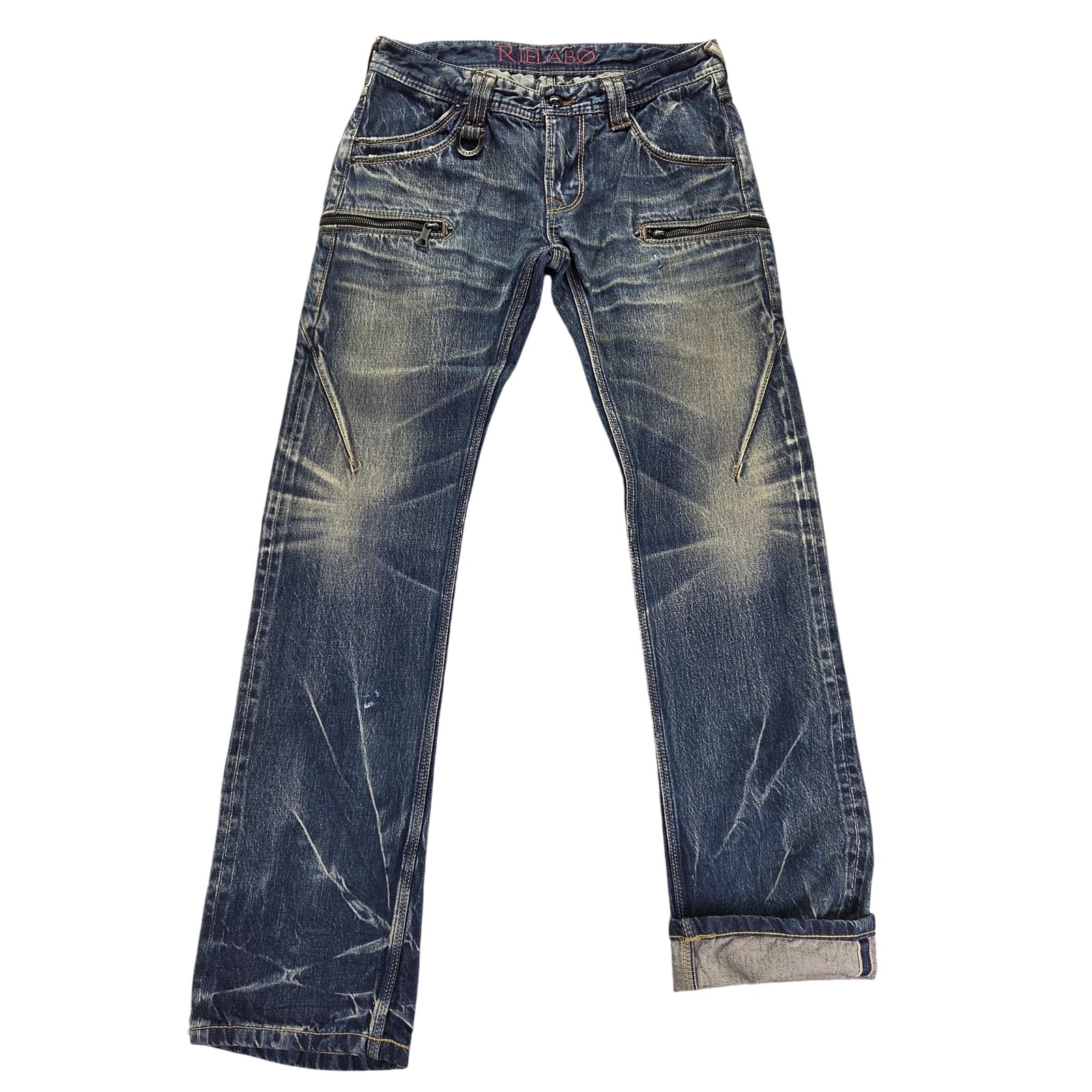 Japanese Selvedge Jeans Honeycomb Whiskers Stacking Fades Low Rise Fits 29×32