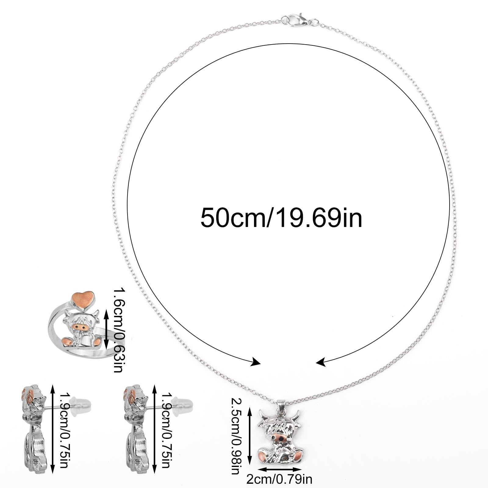 Mikovivi Highland Cow Jewelry 0.98×0.79in, as shown in the detailed picture