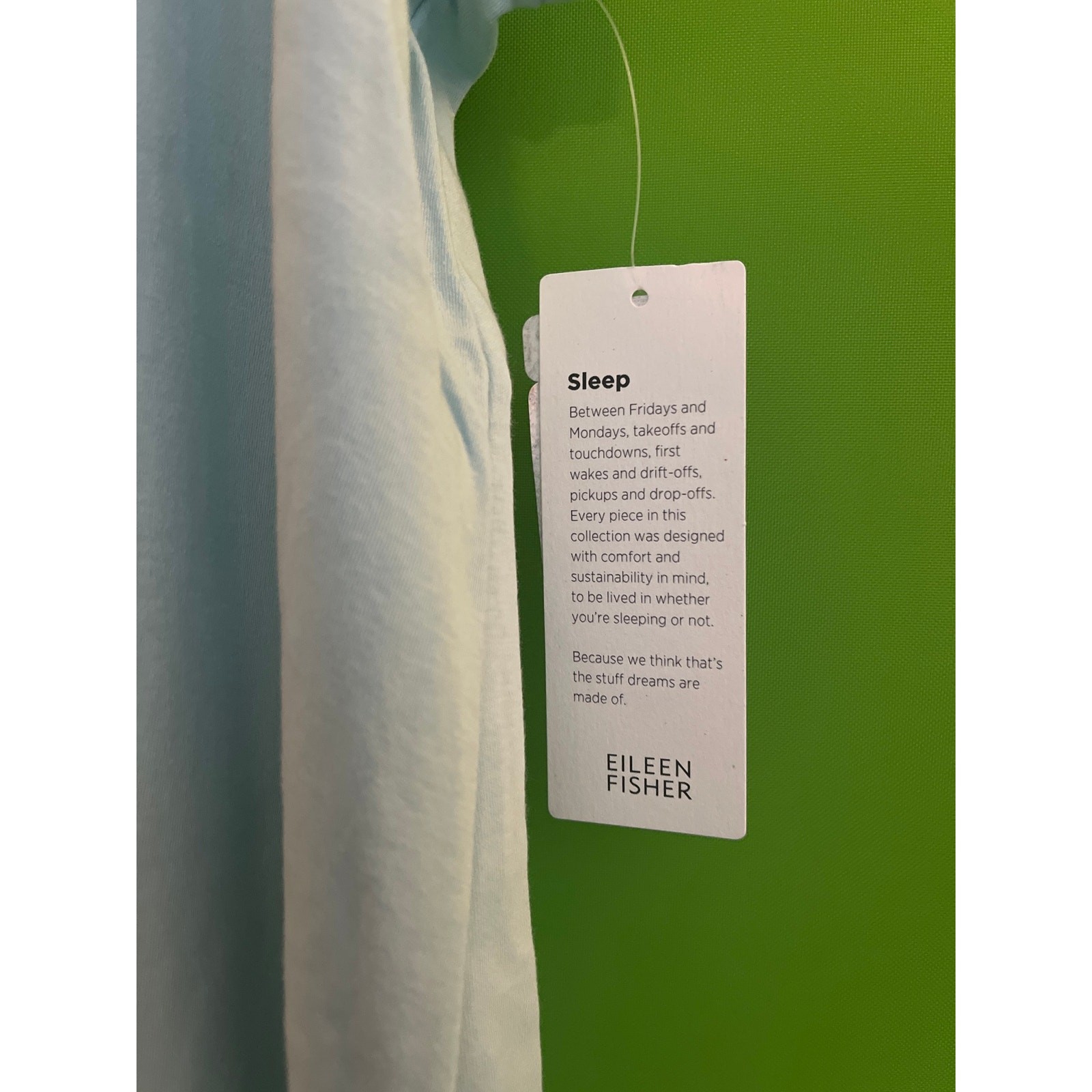 EIleen Fisher Organic Cotton Interlock U-Neck Sleep Tank in Pool Size L