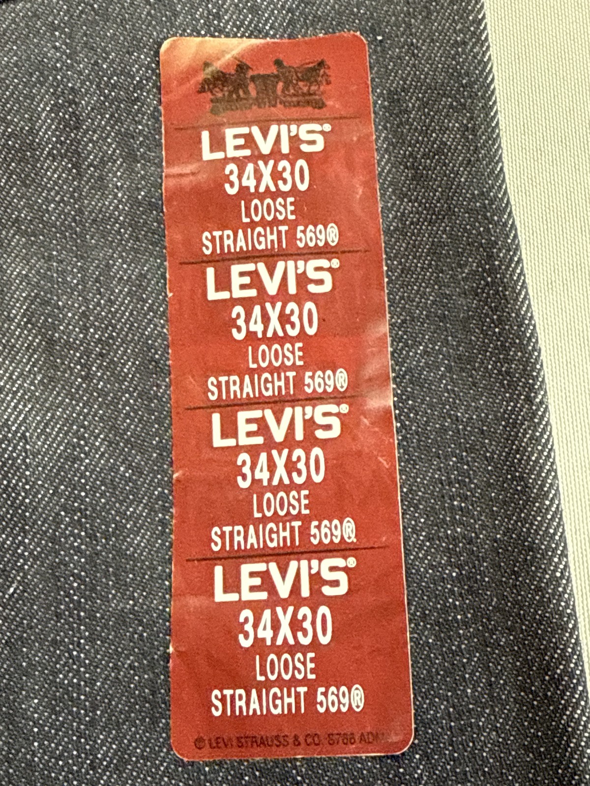 Levi’s 569 Straight Leg Dark Wash Denim Jeans W34 L30 100% Cotton New Tags Mid