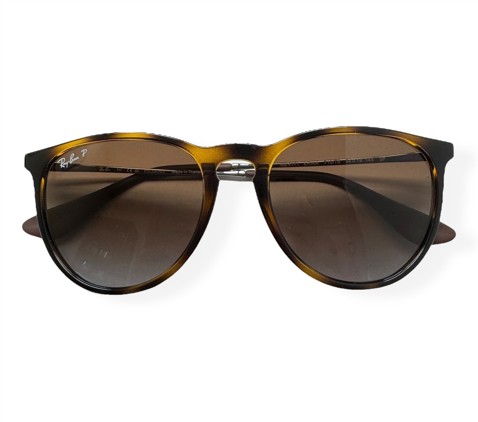 Ray-Ban Erika Sunglasses Polished Brown Tortoise Polarized RB 4171 710/T5 w/case