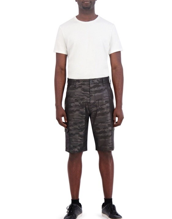 IRON CO. Hybrid Shorts Black Camo Cargo Size 32 NEW