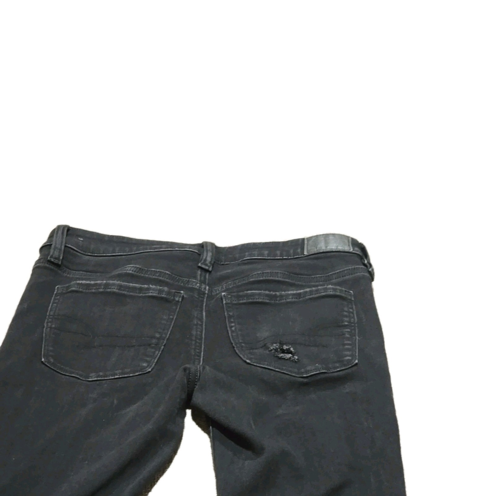 American Eagle Black Distressed Jeggings Womens Size 2 Skinny Jeans Stretch