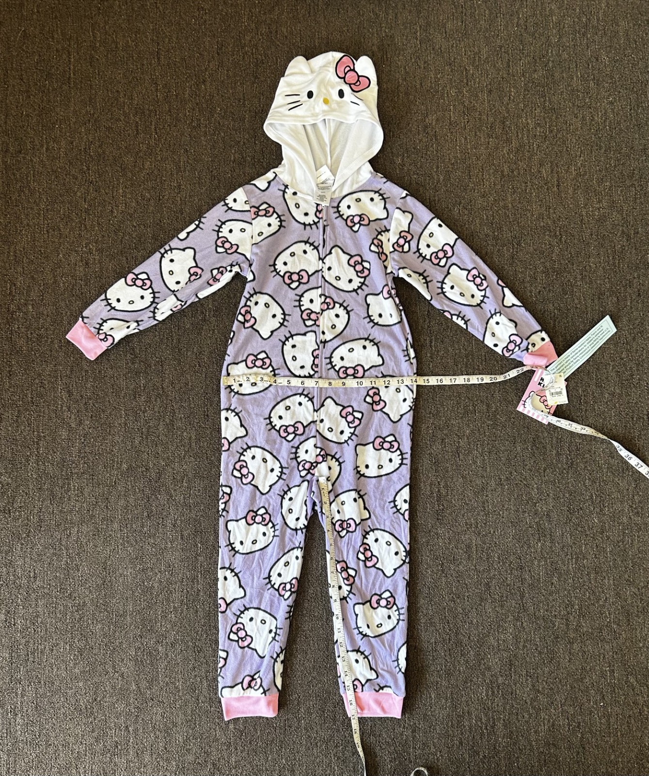 NWT Hello Kitty Hooded Costume Print Fleece Pajama Sleeper Size S (6/6x)
