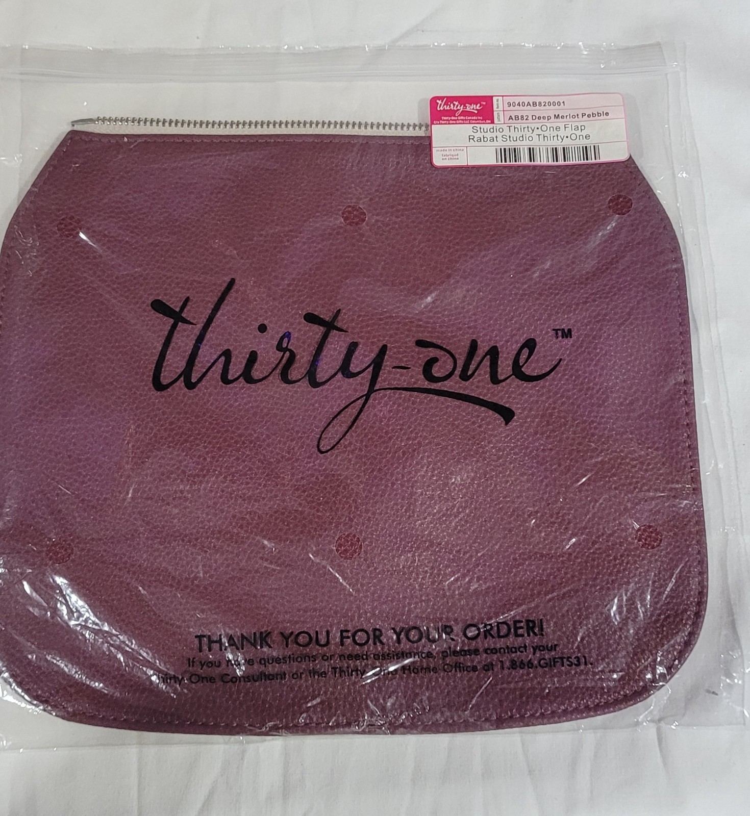 New Thirty One Flap Rabat Studio: Deep Merlot Pebble Purse Flap
