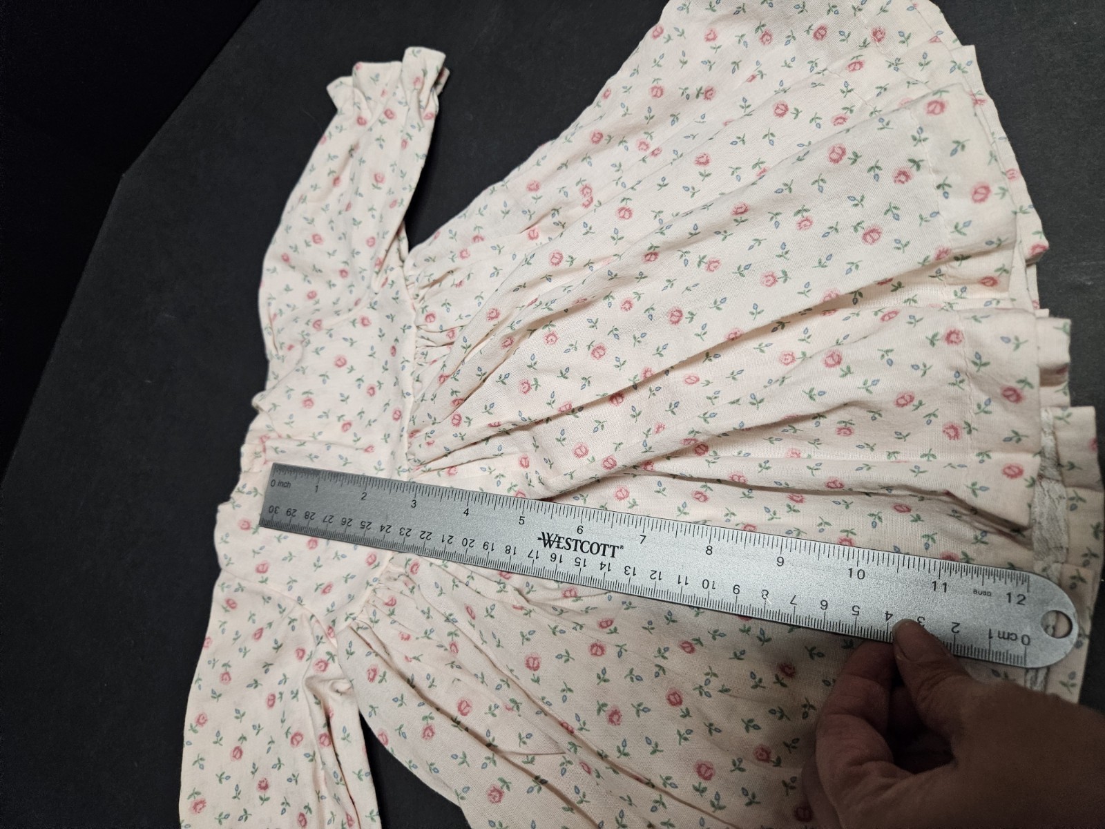Vintage Full Circle Dress Long Sleeve Girls Lace Ruffles Floral Homemade?