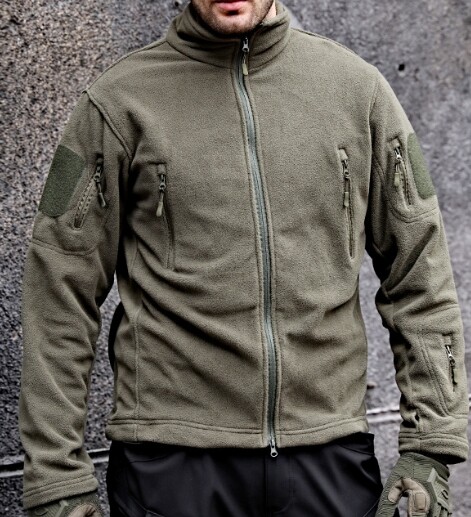 Tactical Mens Fleece Jacket Work Casual Full-Zip Windproof Outdoor Hiking Coat