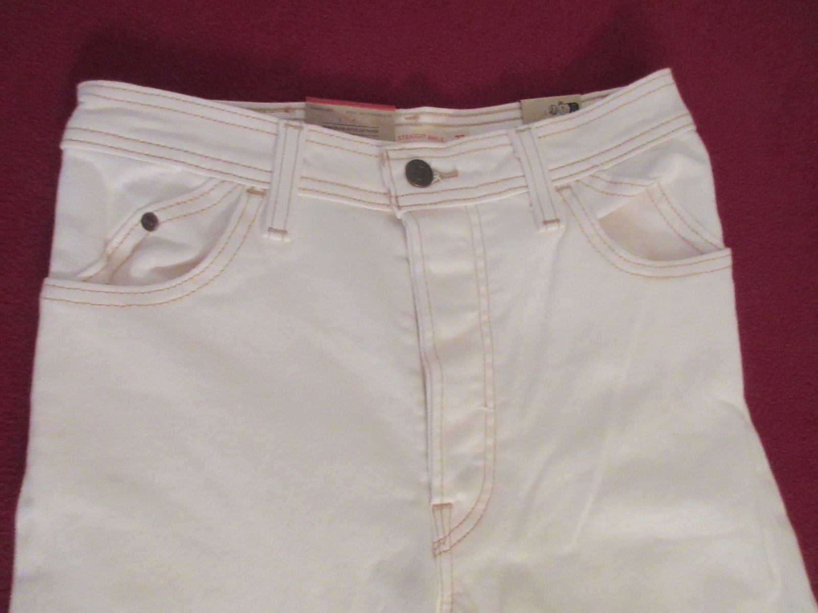 Levis Jeans Women White Denim Ribcage Straight Ankle 27”x27” New w/TGS