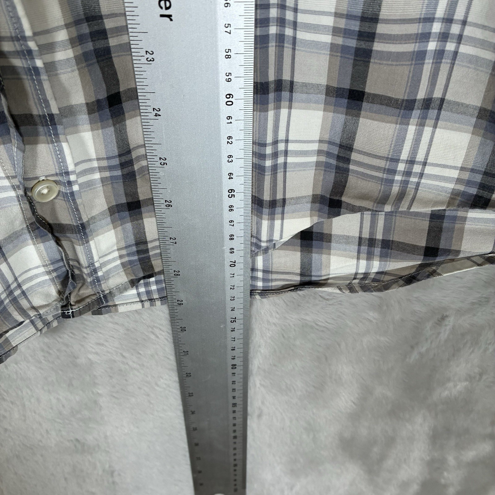 Hugo Boss Checked Shirt Mens Medium Beige Brown Boss Orange
