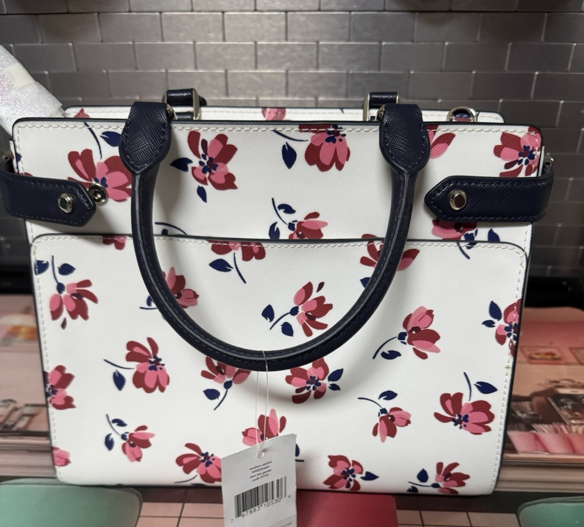 NWT Kate Spade Staci Tea Garden Medium Satchel Floral Crossbody Bag