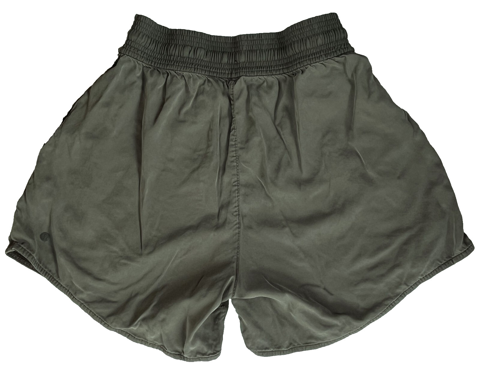 LULULEMON Feeling Femme Olive High Rise Silky Soft Activewear Shorts Womens 6
