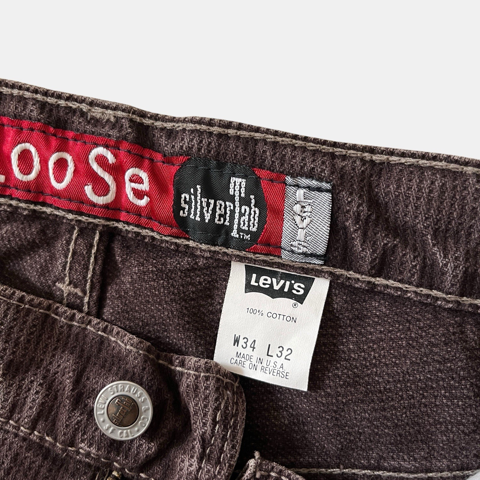 Levi’s SilverTab Mens W34 L32 Loose Fit Corduroy Jeans Vintage 90s USA